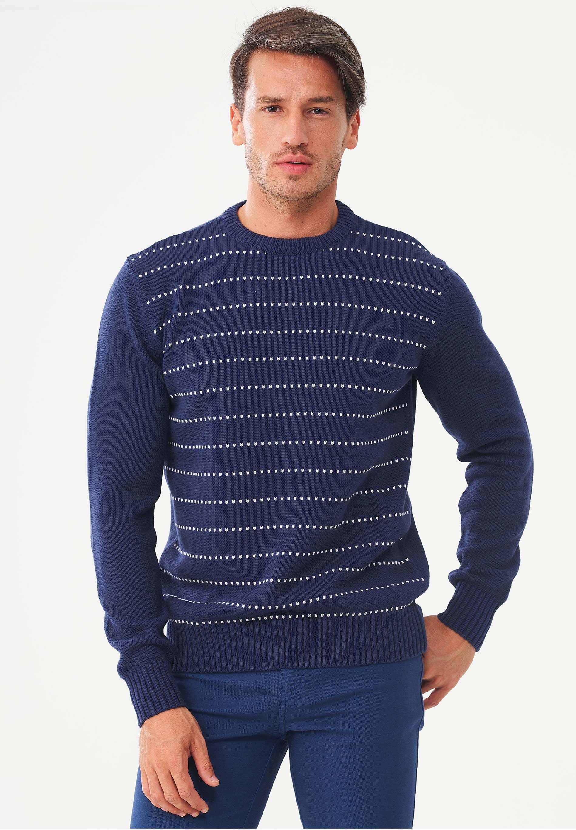 Gestreifter Pullover aus Bio-Baumwolle