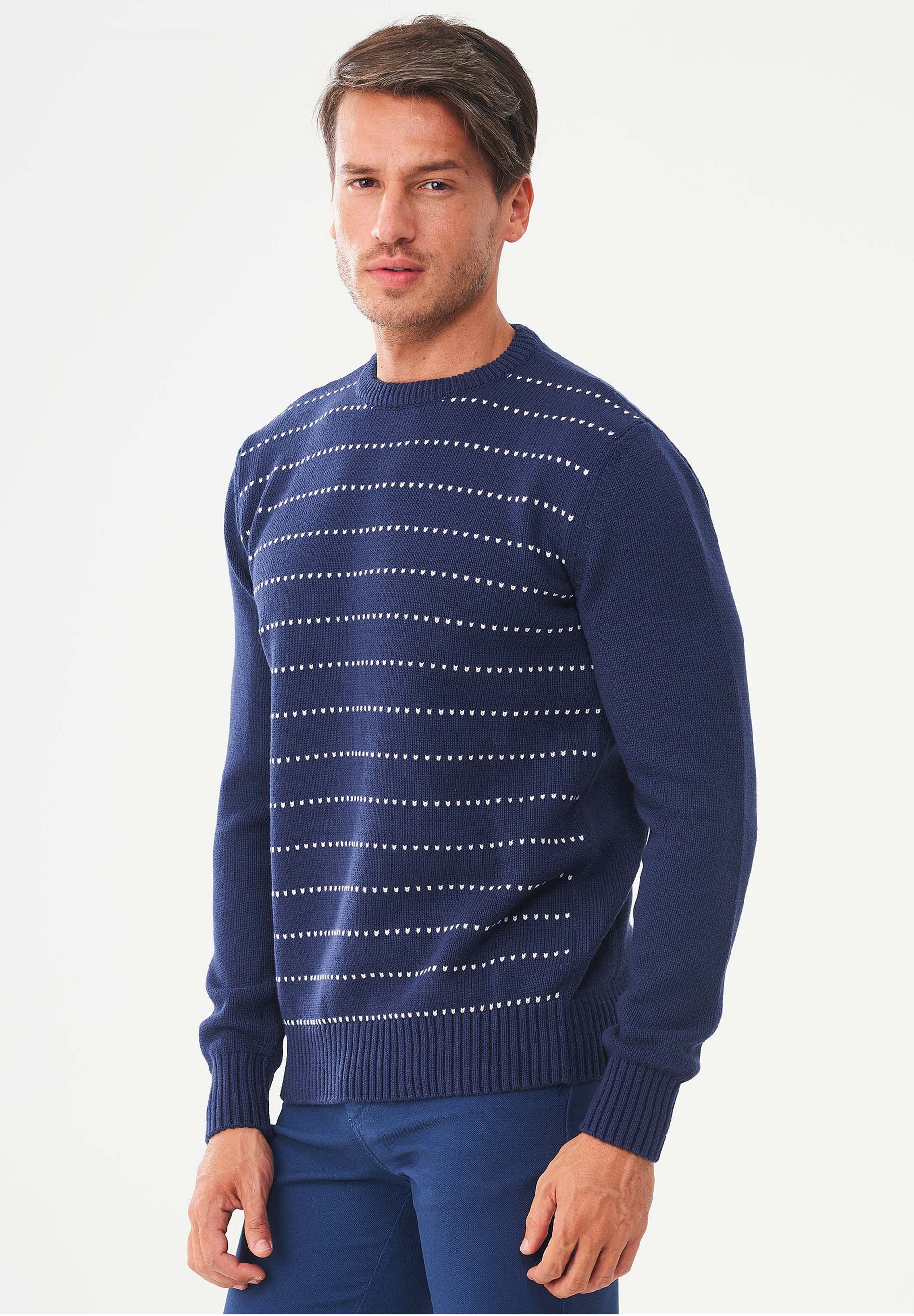 Gestreifter Pullover aus Bio-Baumwolle