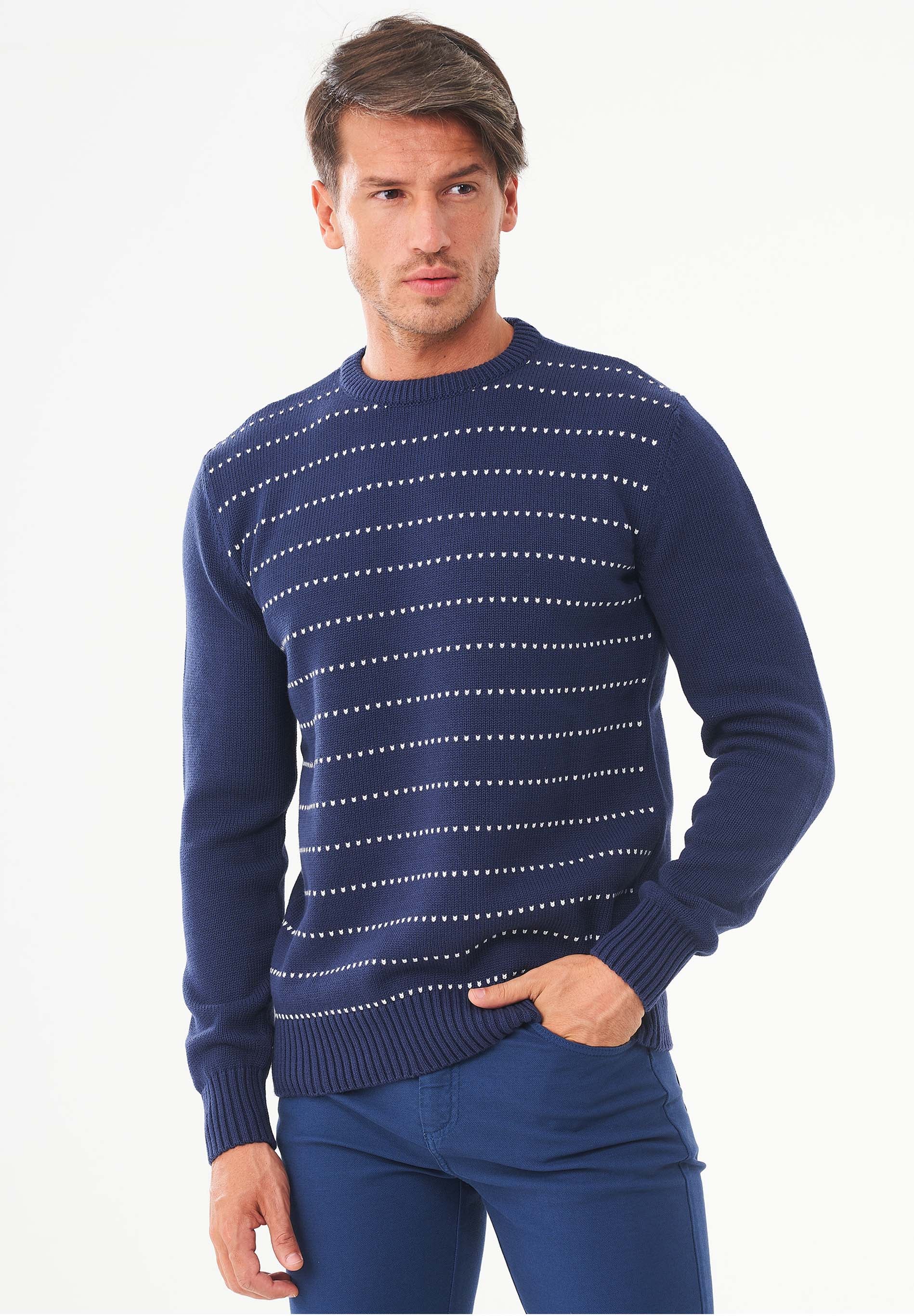 Gestreifter Pullover aus Bio-Baumwolle