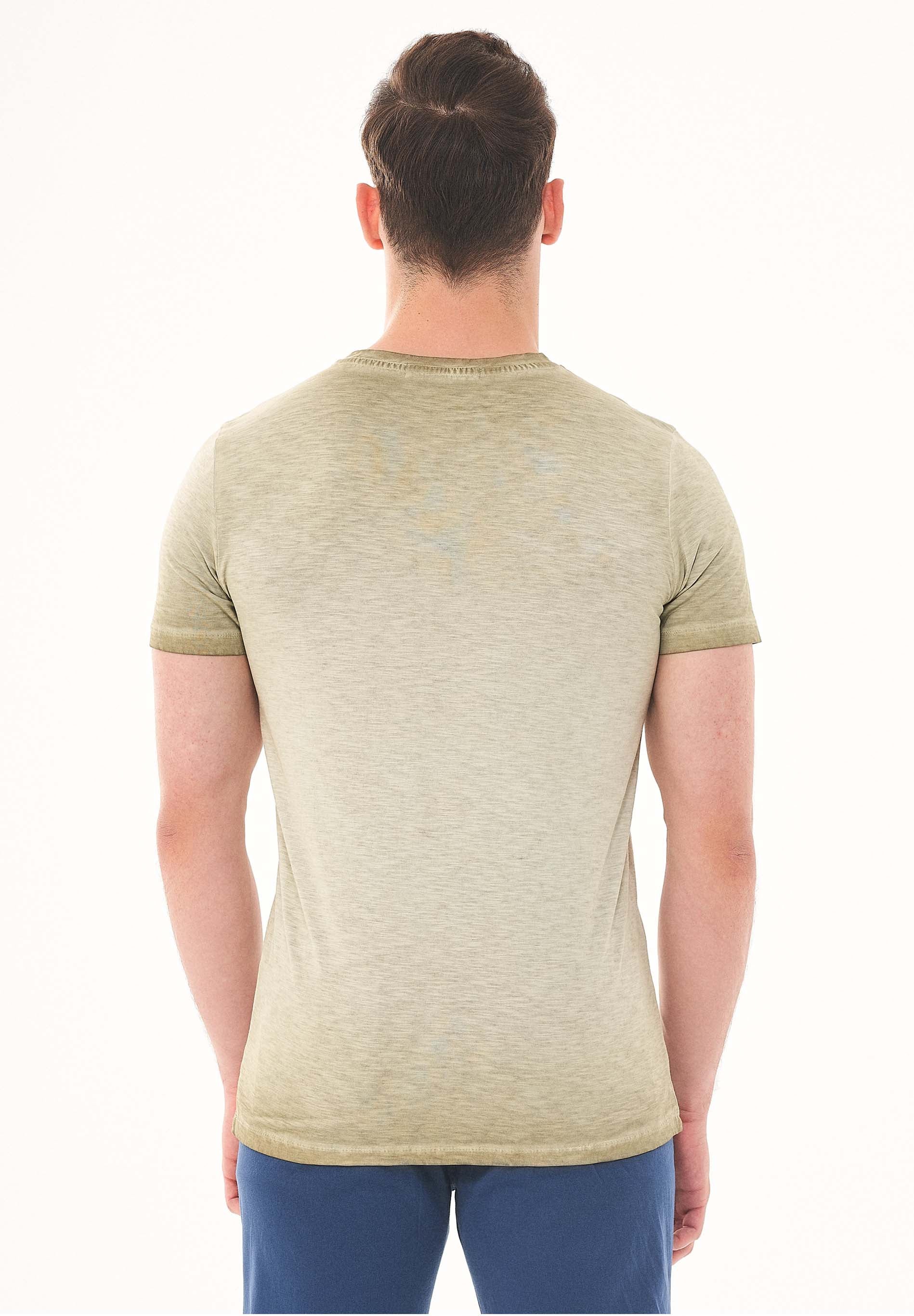 Garment Dyed T-Shirt aus Bio-Baumwolle mit Print