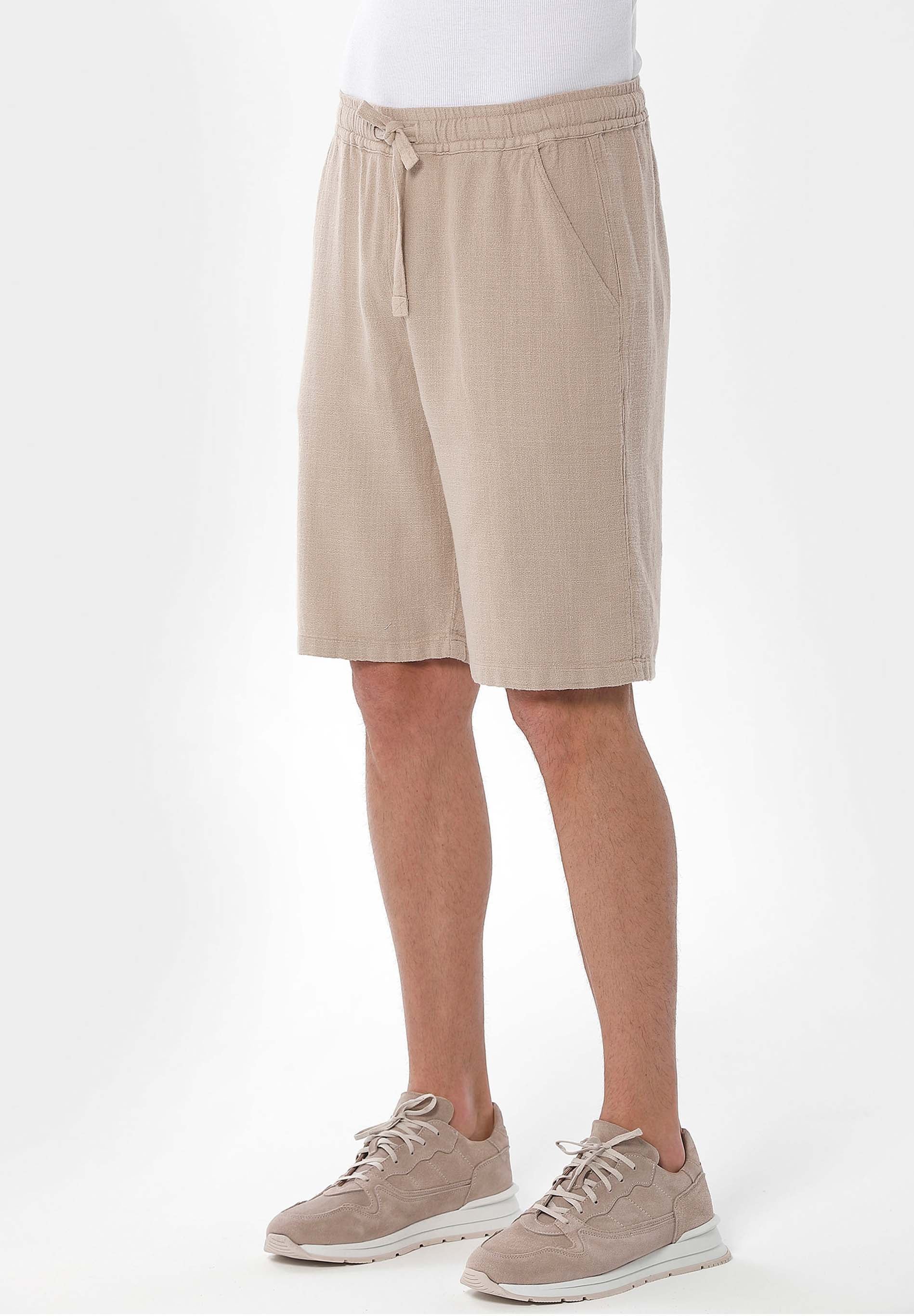 Shorts aus Bio-Baumwolle, Leinen und Viscose