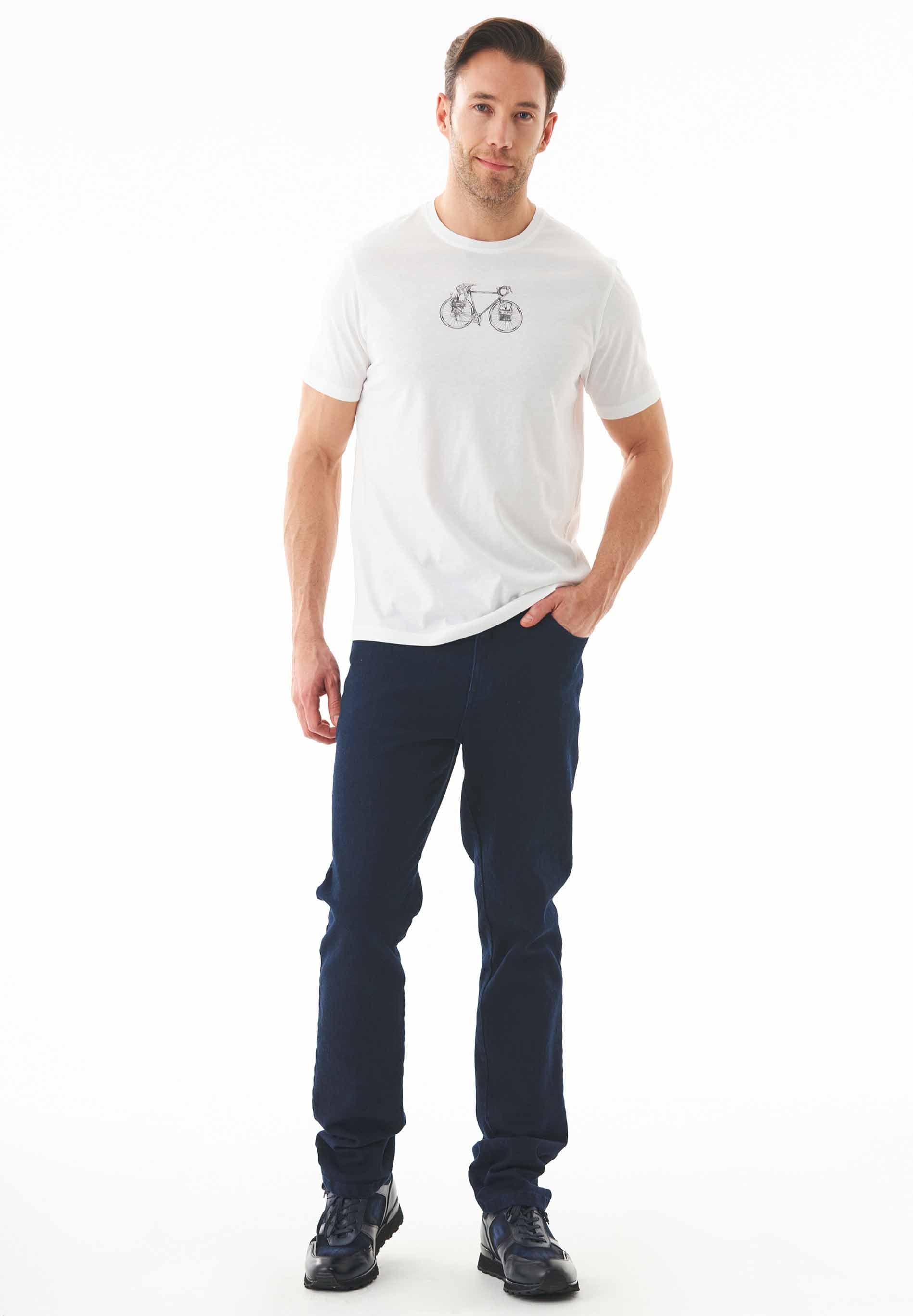 T-Shirt aus Bio-Baumwolle mit Fahrrad-Print