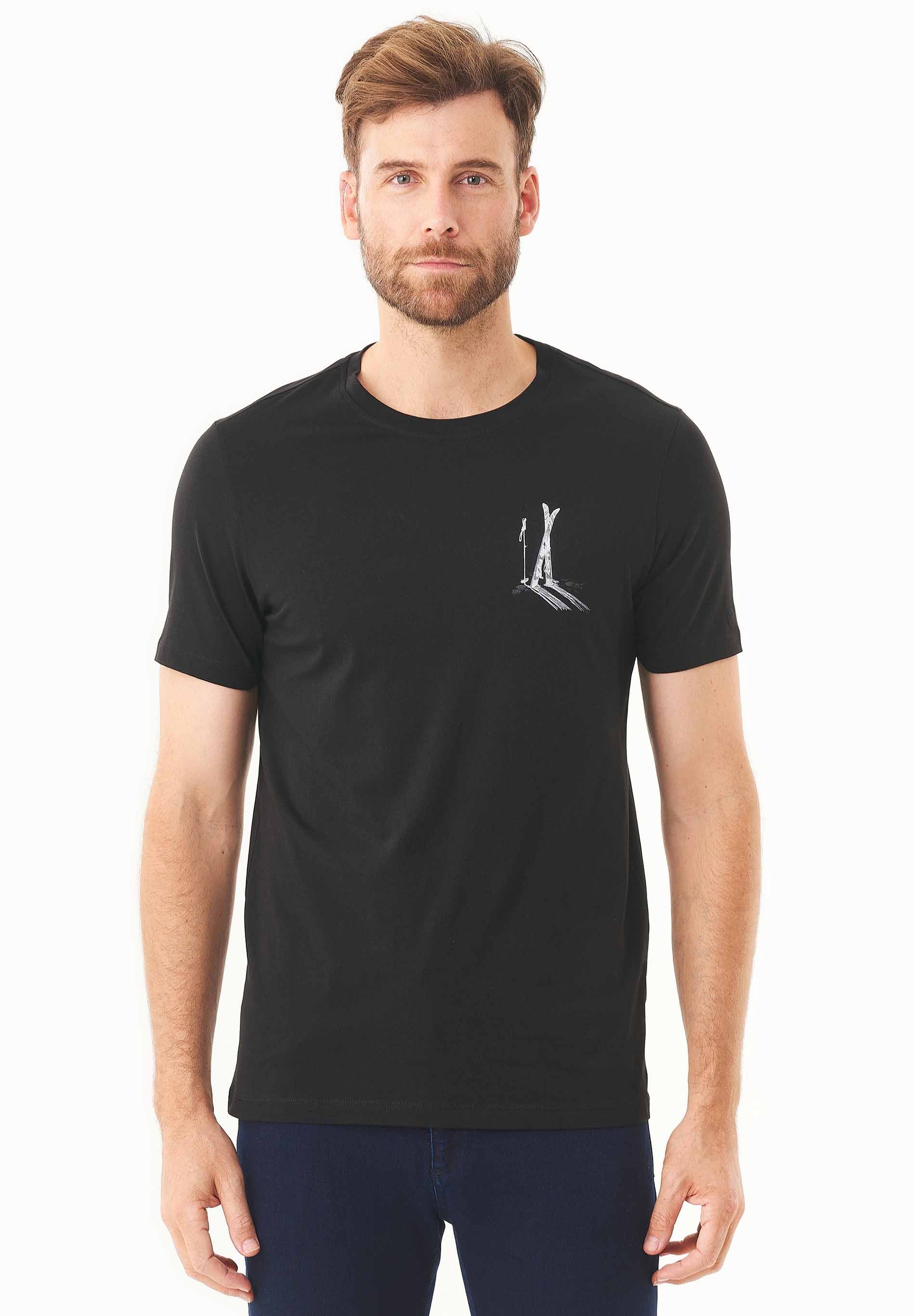 T-Shirt aus Bio-Baumwolle mit Ski-Print