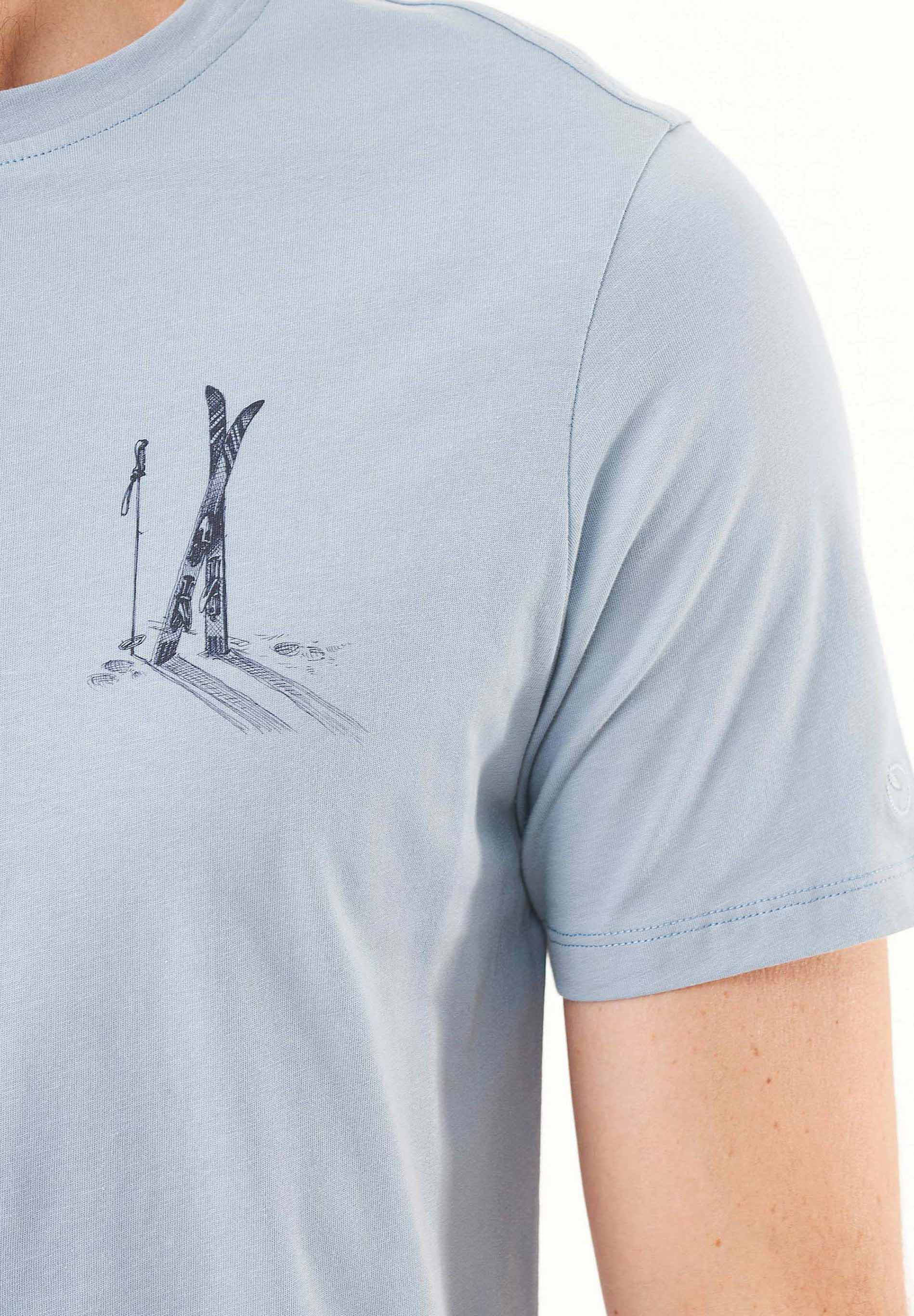 T-Shirt aus Bio-Baumwolle mit Ski-Print
