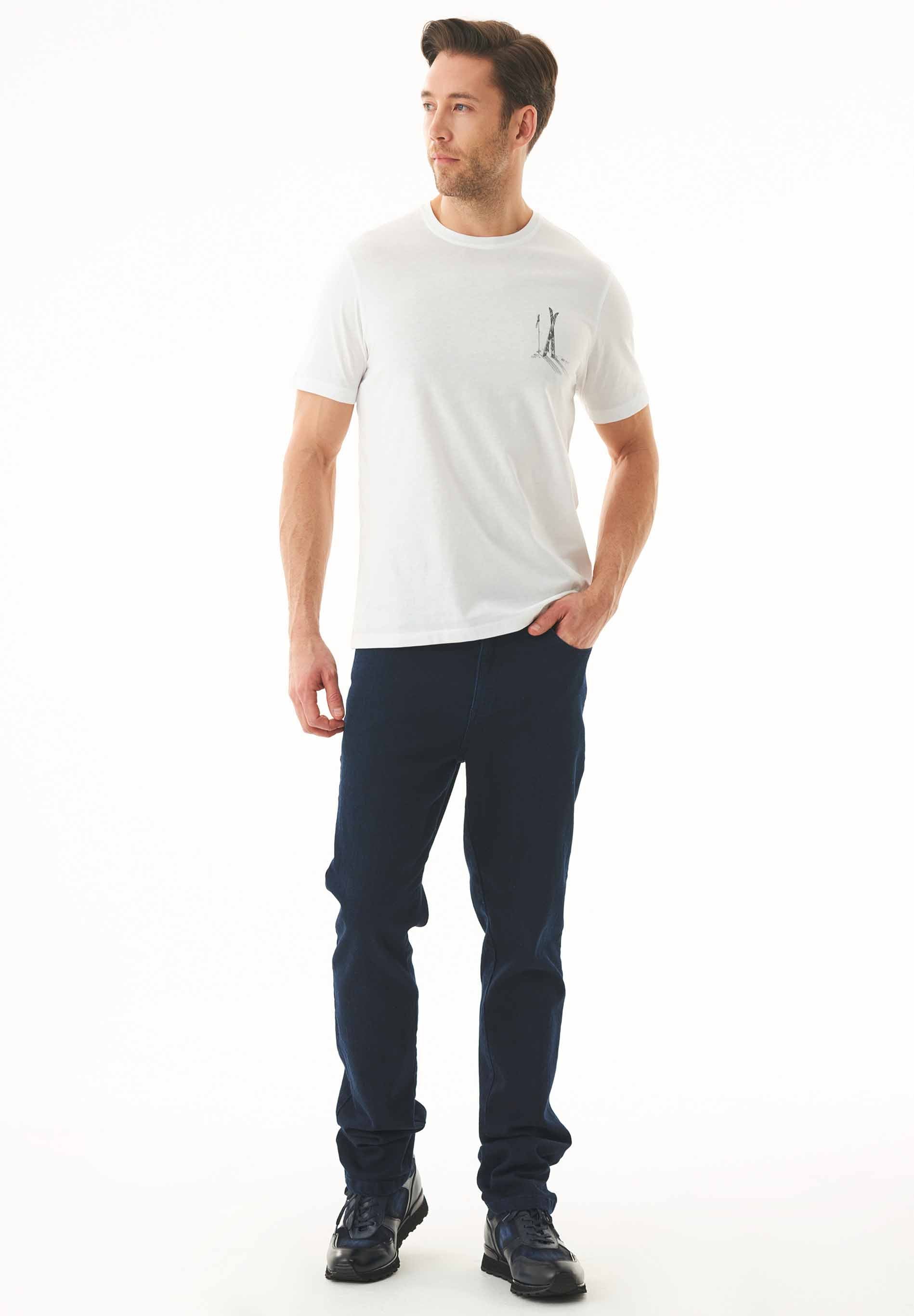T-Shirt aus Bio-Baumwolle mit Ski-Print