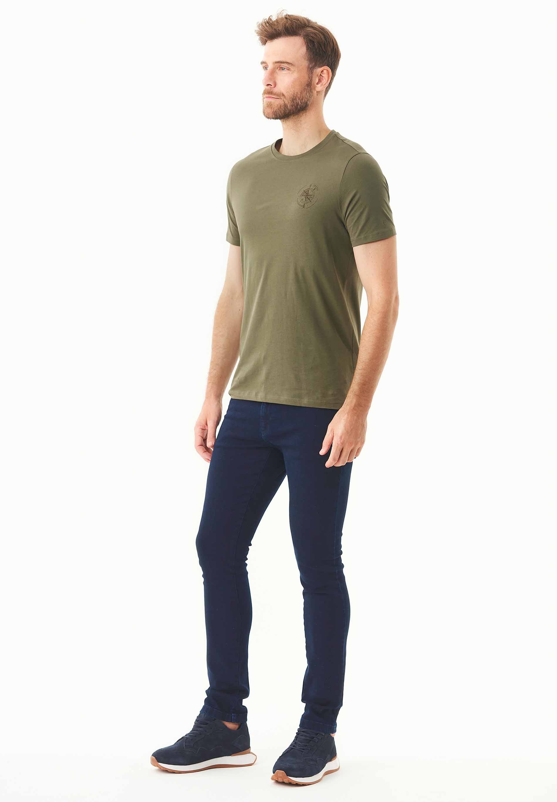 T-Shirt aus Bio-Baumwolle mit Kompass-Print