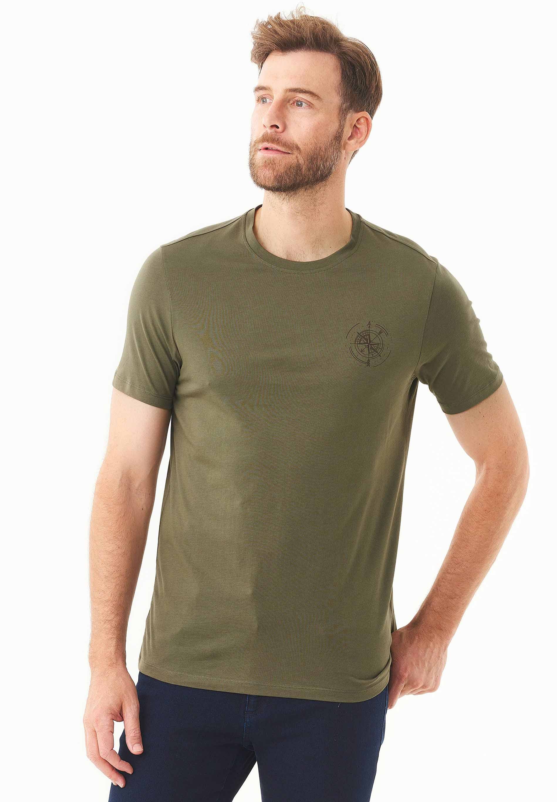 T-Shirt aus Bio-Baumwolle mit Kompass-Print
