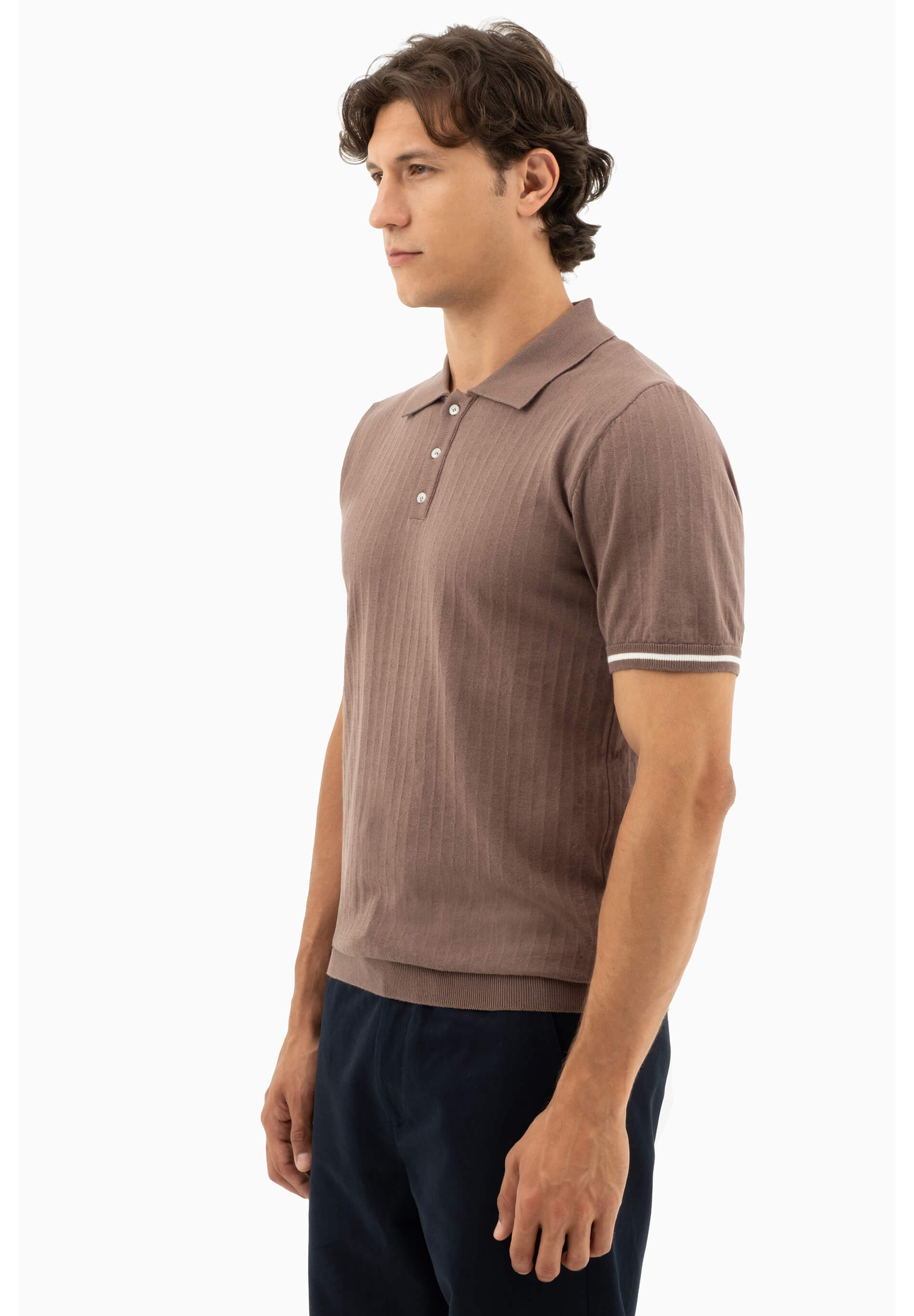 Strick-Poloshirt aus Bio-Baumwolle