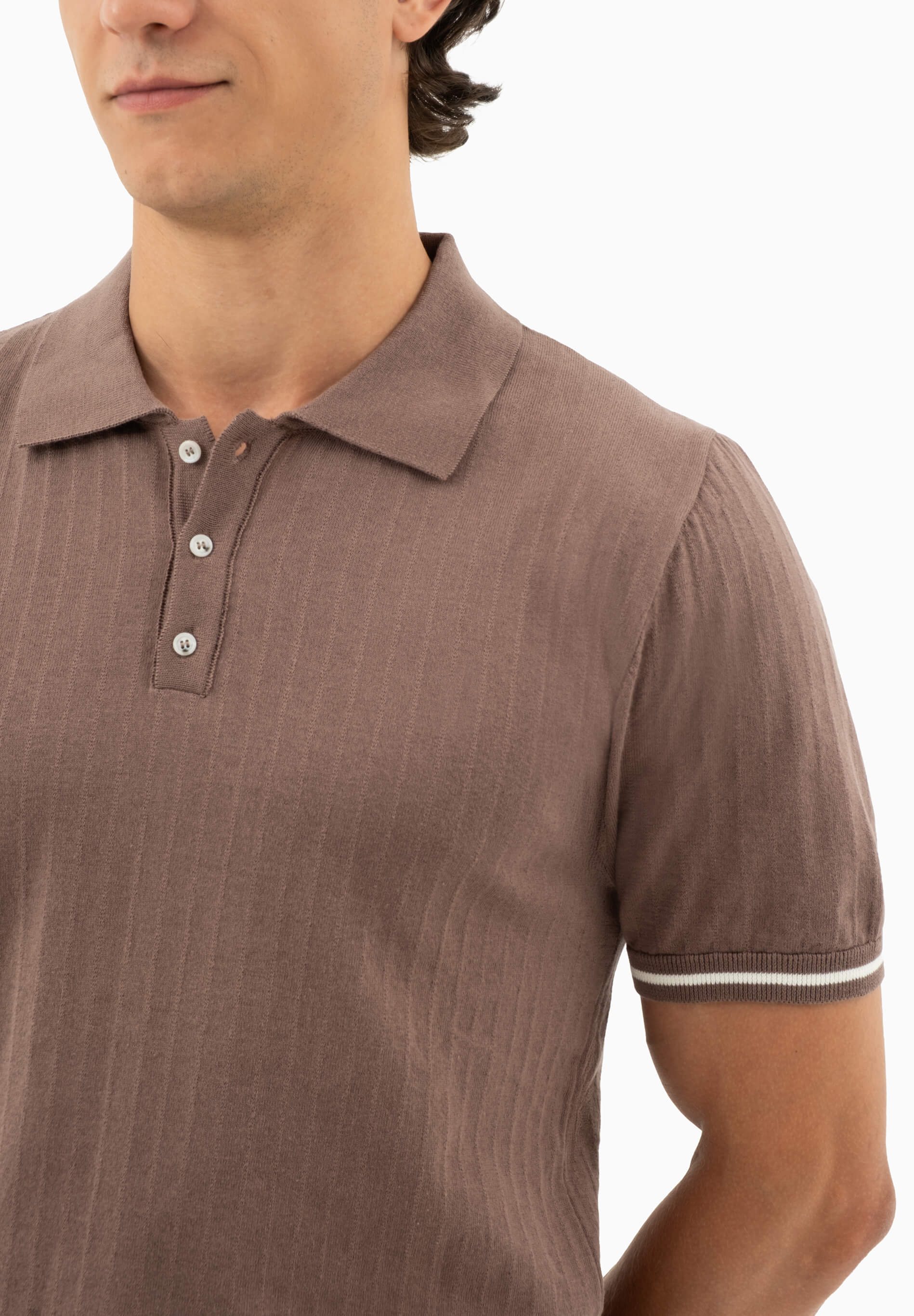 Strick-Poloshirt aus Bio-Baumwolle