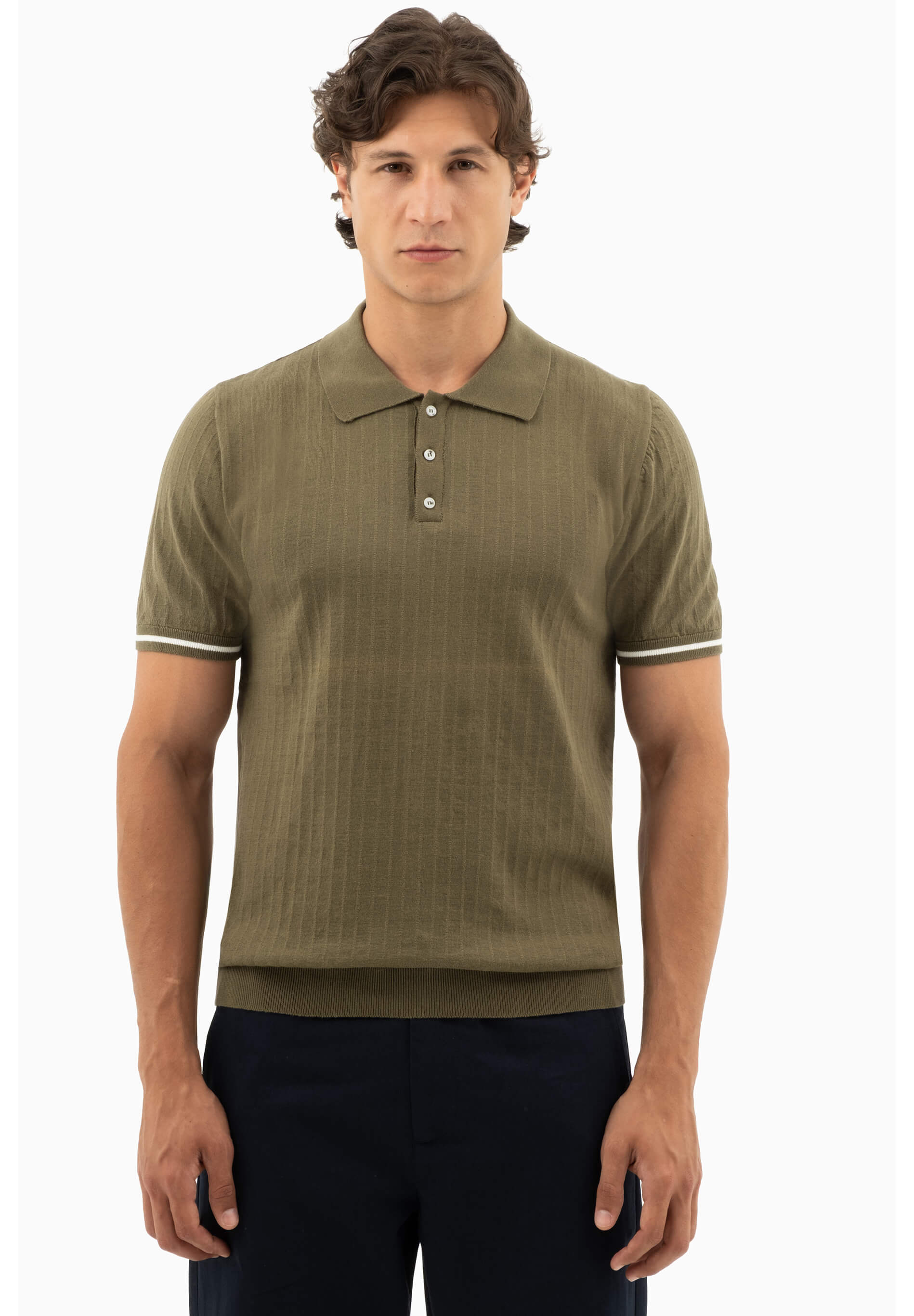 Strick-Poloshirt aus Bio-Baumwolle