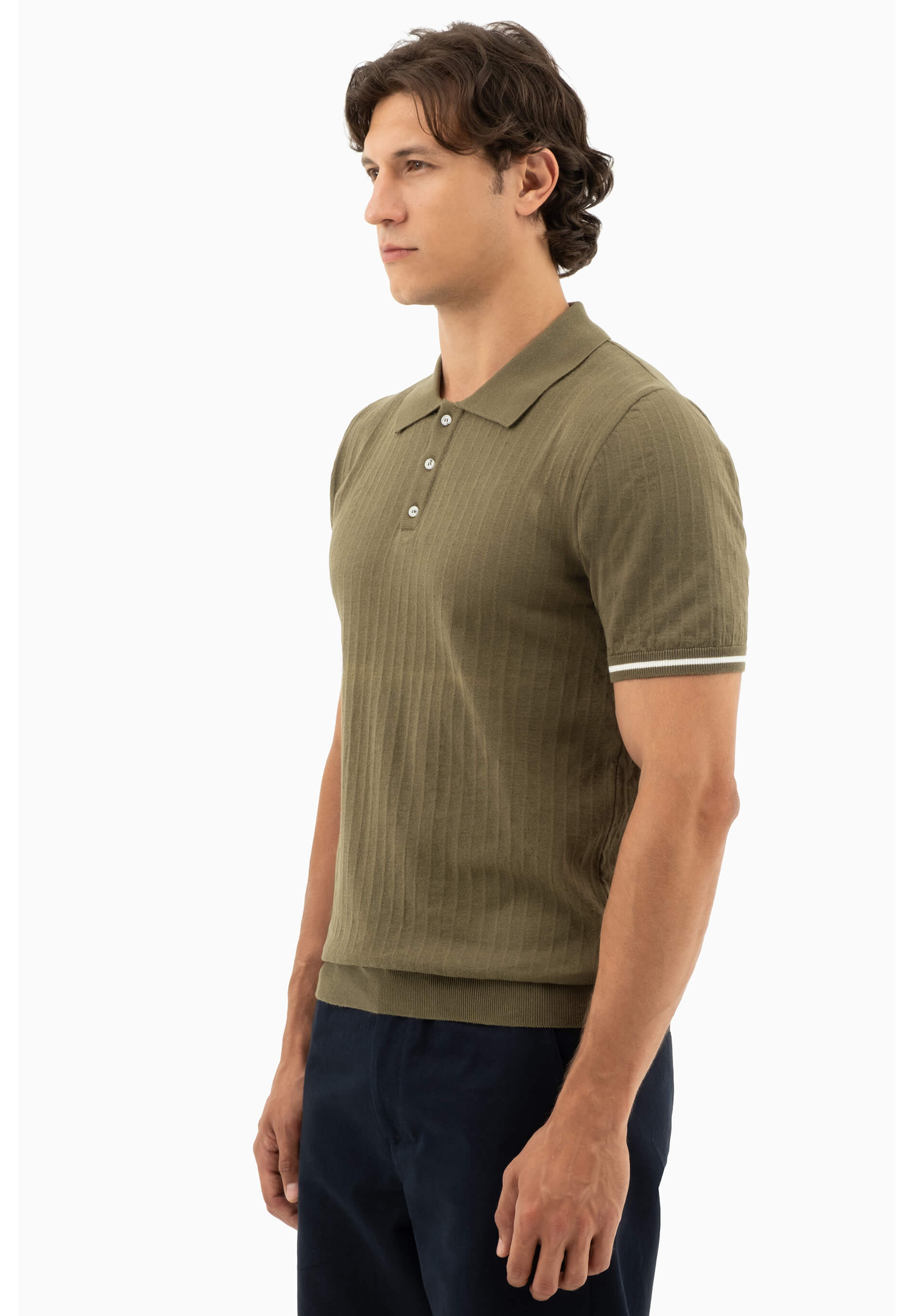 Strick-Poloshirt aus Bio-Baumwolle