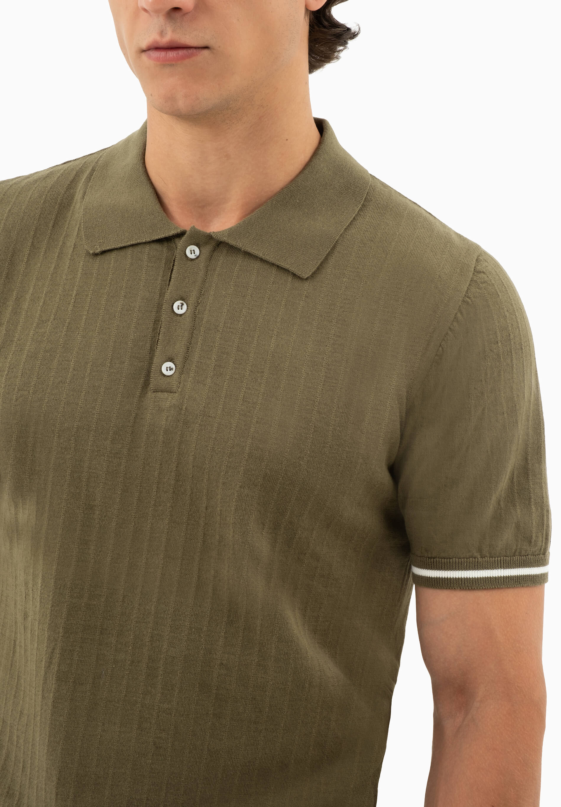 Strick-Poloshirt aus Bio-Baumwolle
