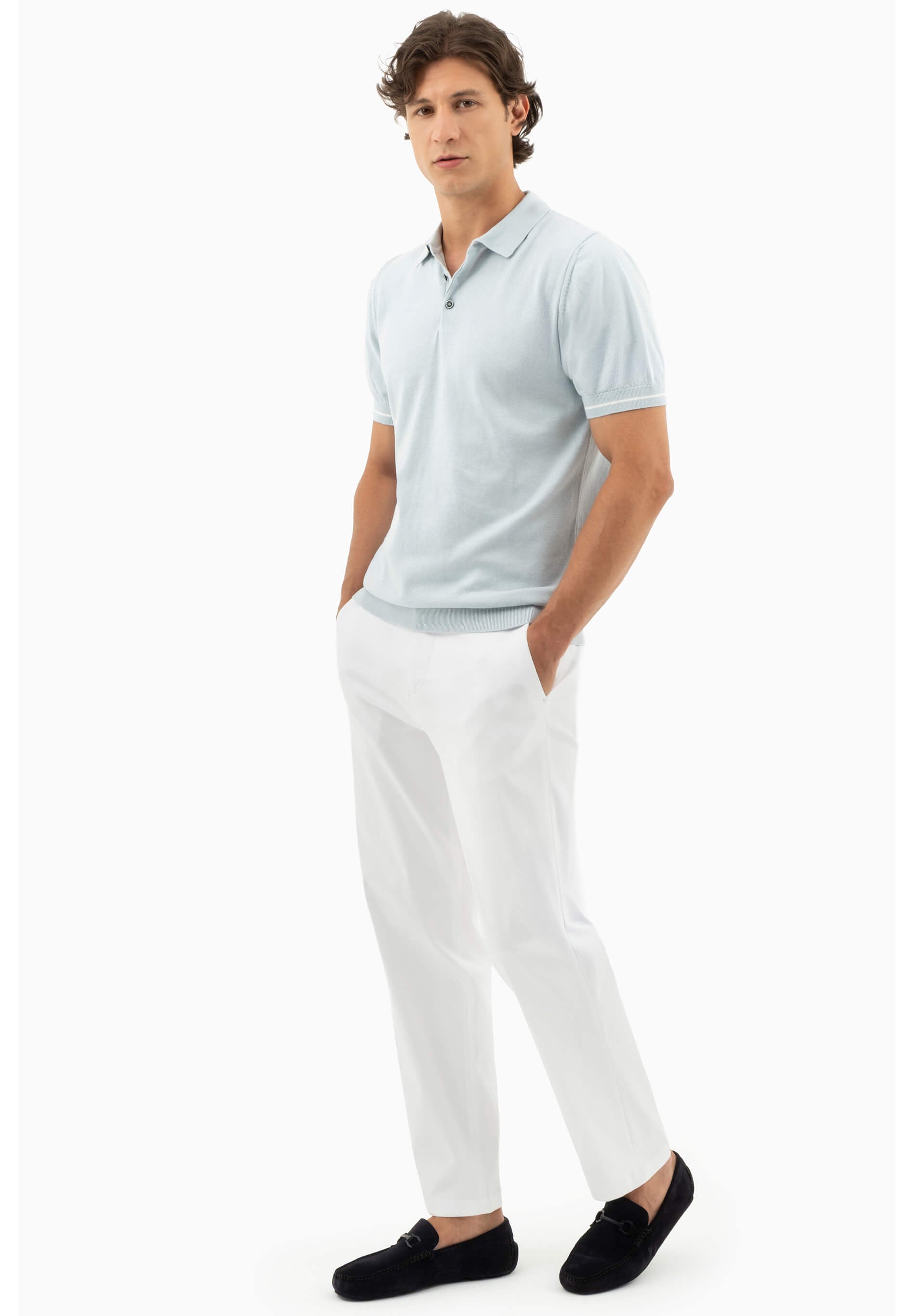 Strick-Poloshirt aus Bio-Baumwolle