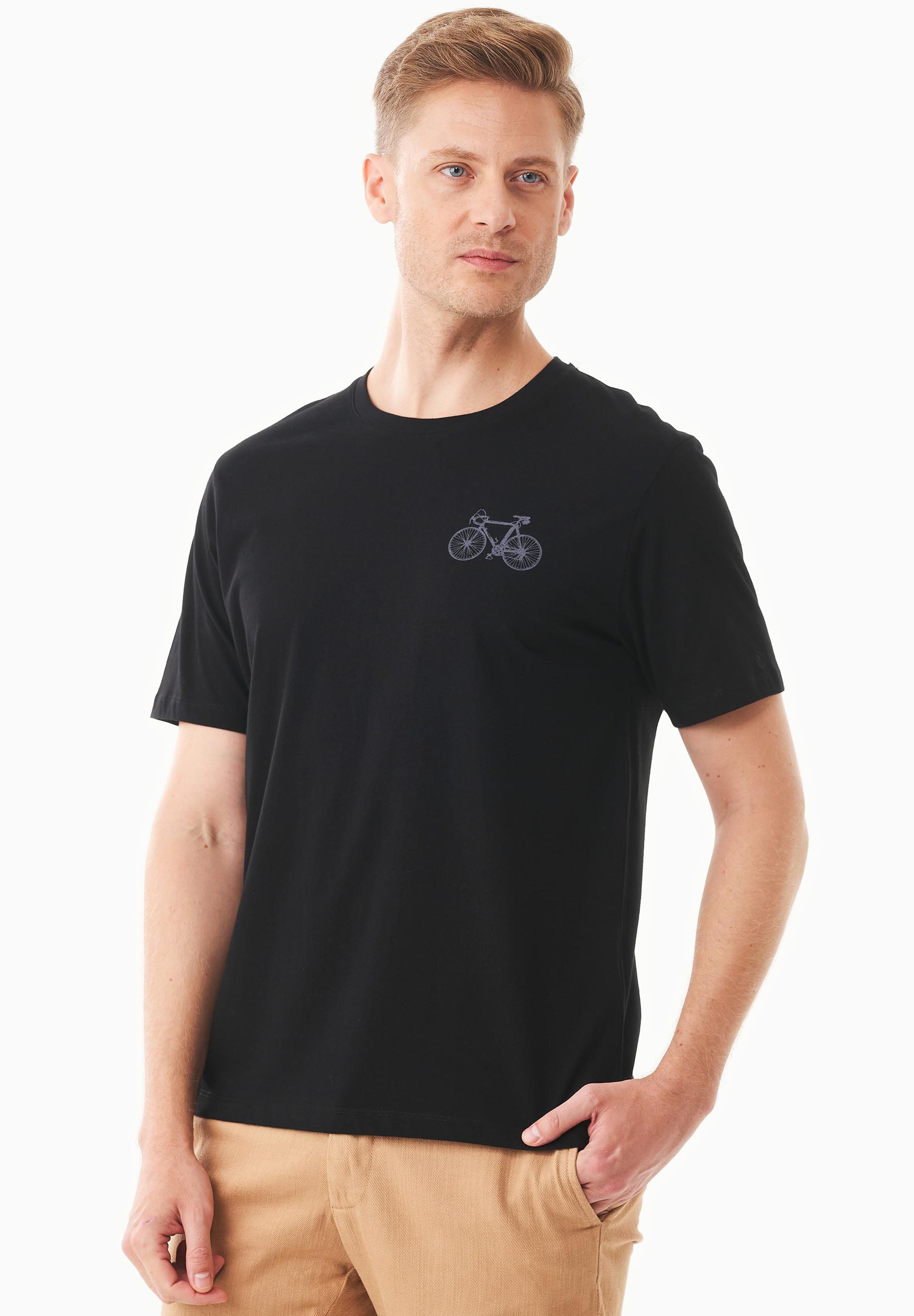 T-Shirt aus Bio-Baumwolle mit Fahrrad-Print