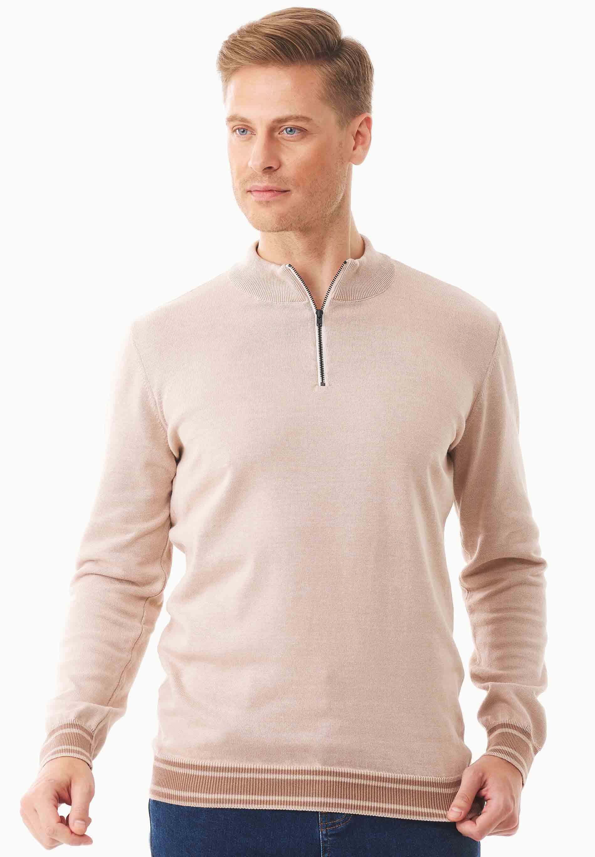 Pullover aus Bio-Baumwolle mit Troyerkragen