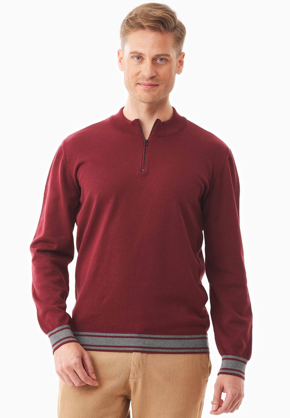 Pullover aus Bio-Baumwolle mit Troyerkragen