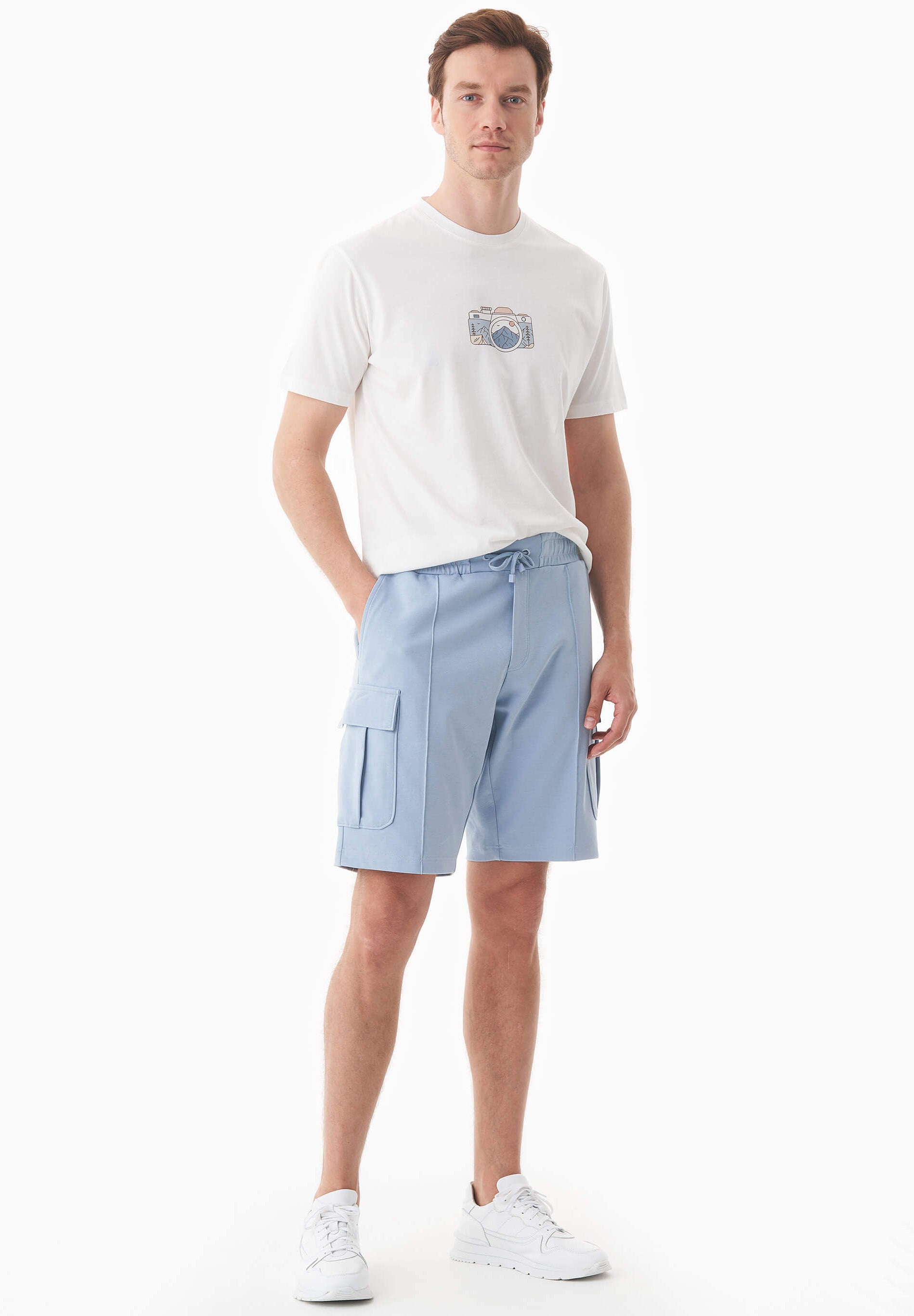 Cargo-Sweatshorts aus Bio-Baumwolle