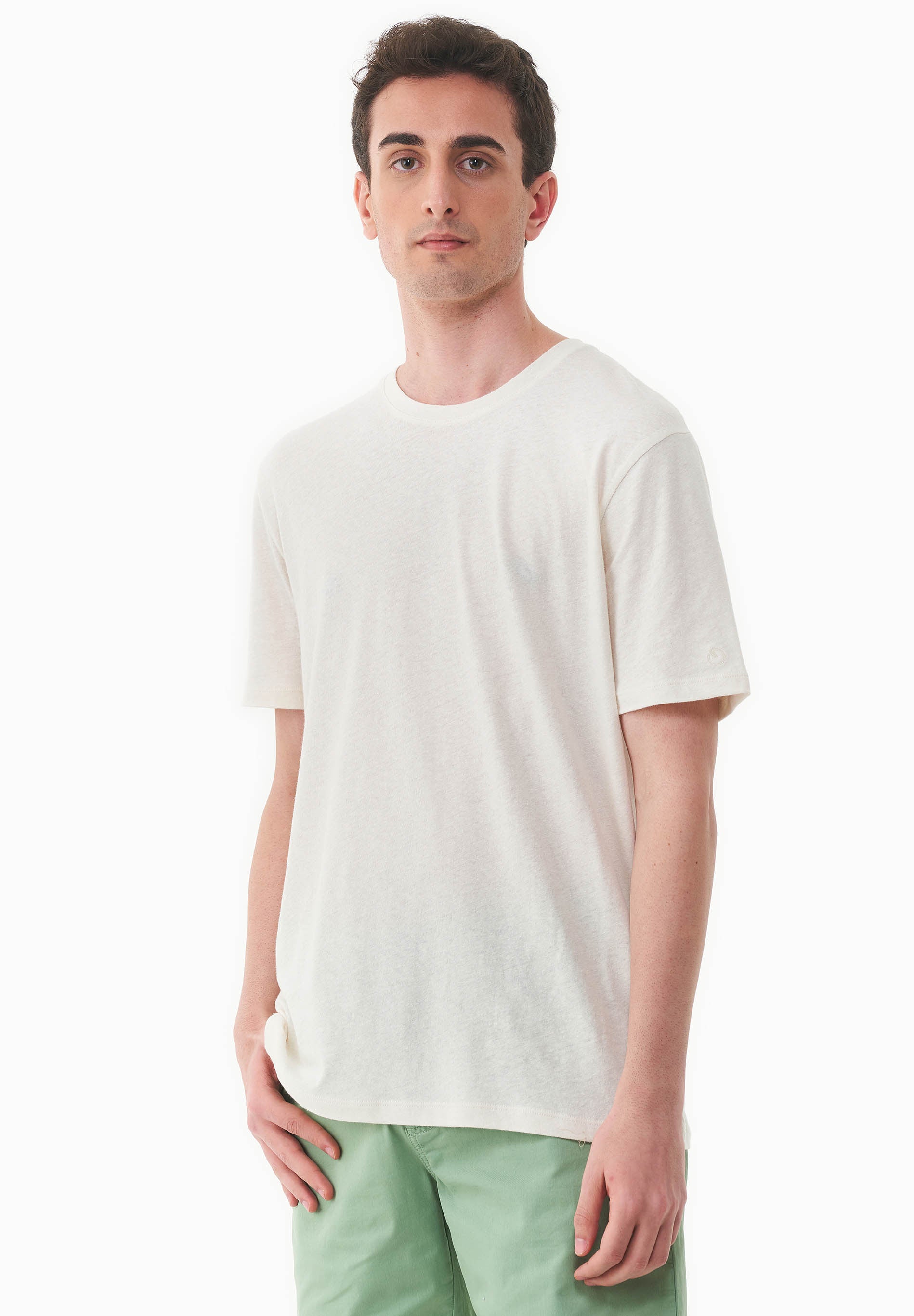 T-Shirt aus Bio-Baumwolle und Leinen