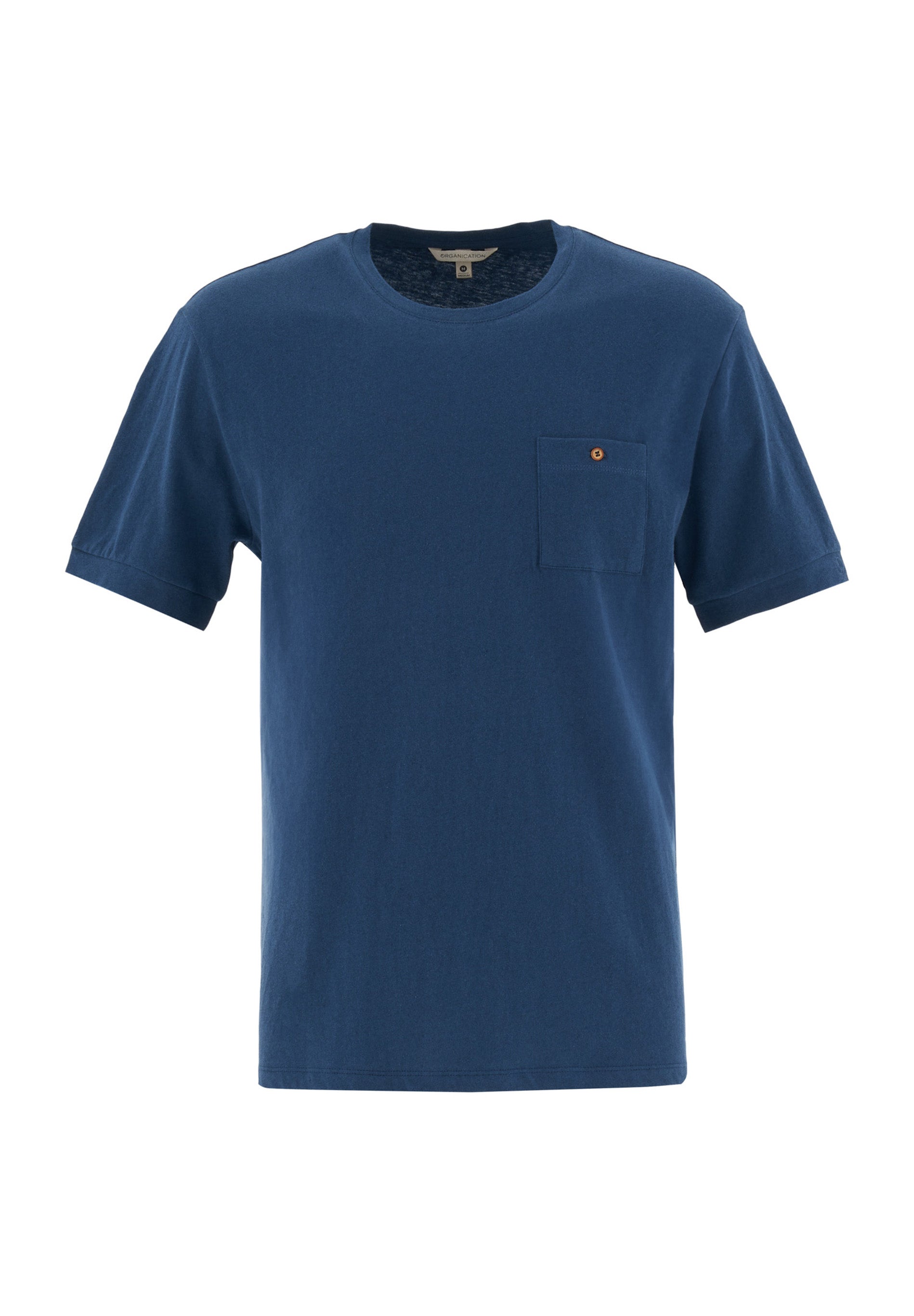 T-Shirt aus Bio-Baumwolle und Leinen mit Brusttasche
