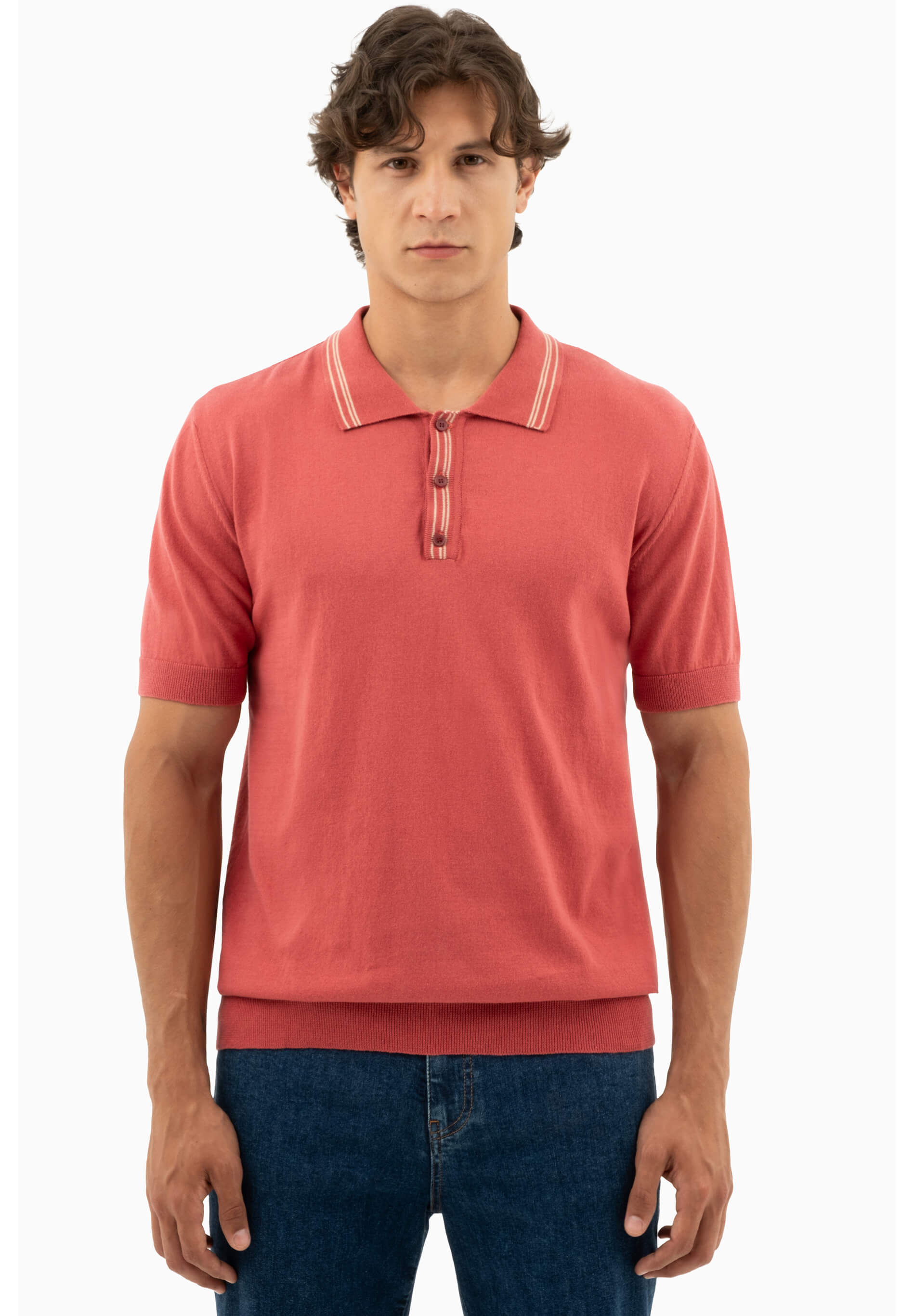 Strick-Poloshirt aus Bio-Baumwolle
