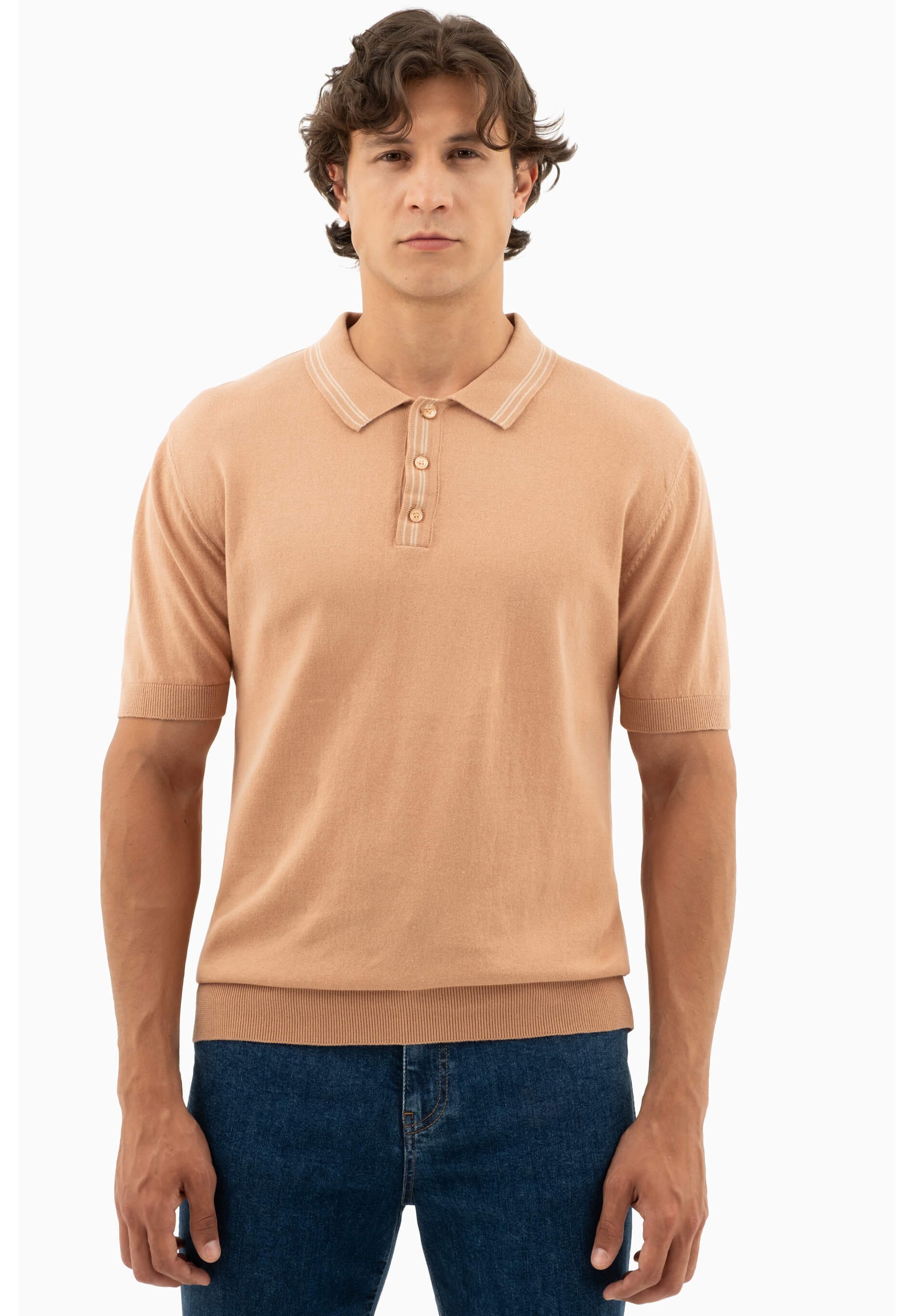 Strick-Poloshirt aus Bio-Baumwolle