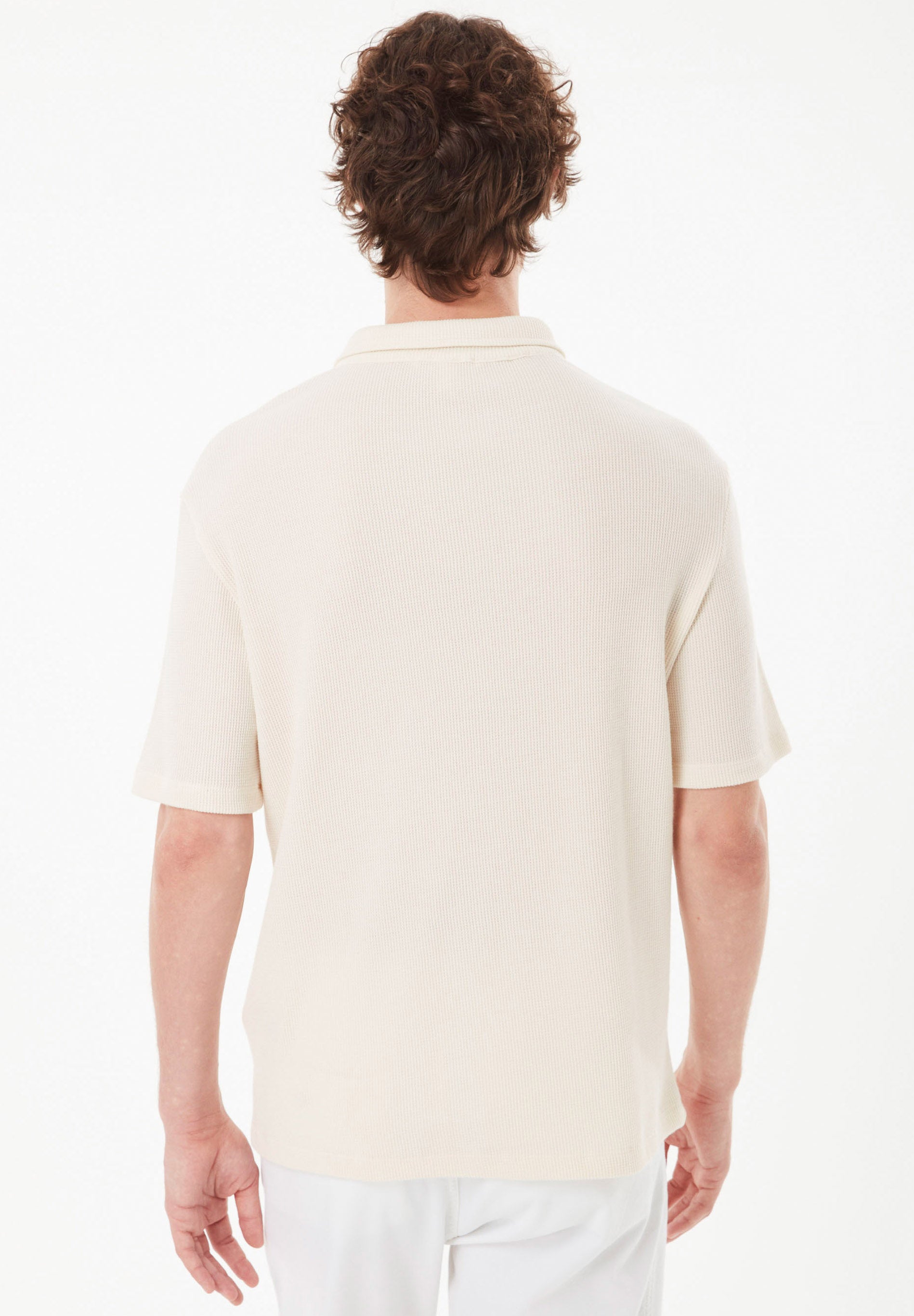 Poloshirt aus Bio-Baumwolle mit Waffelstruktur