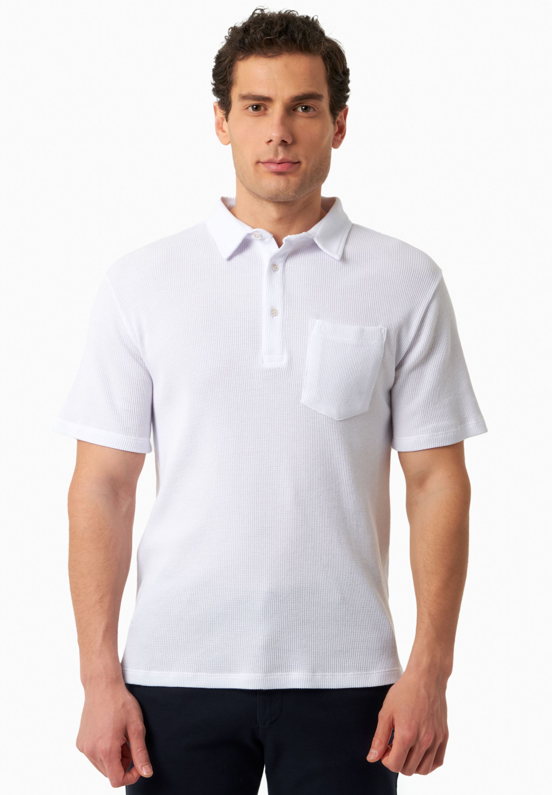 Poloshirt aus Bio-Baumwolle mit Waffelstruktur