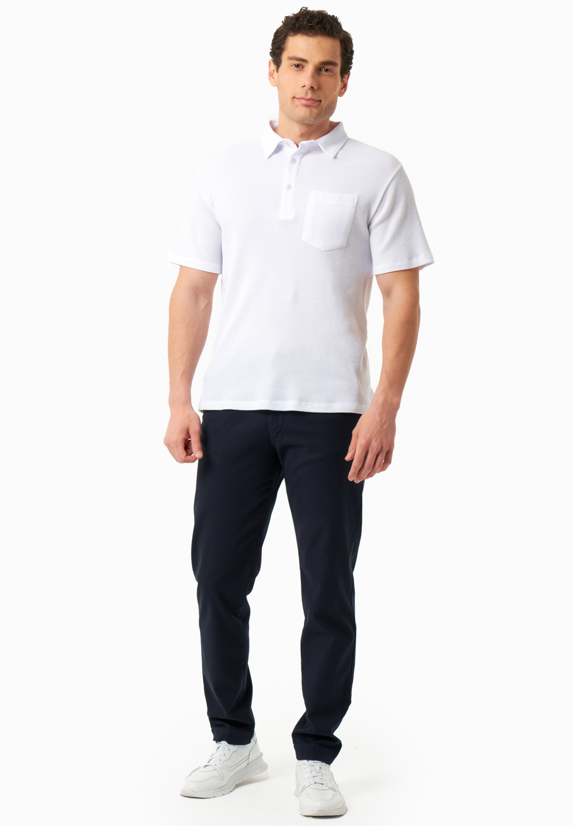 Poloshirt aus Bio-Baumwolle mit Waffelstruktur