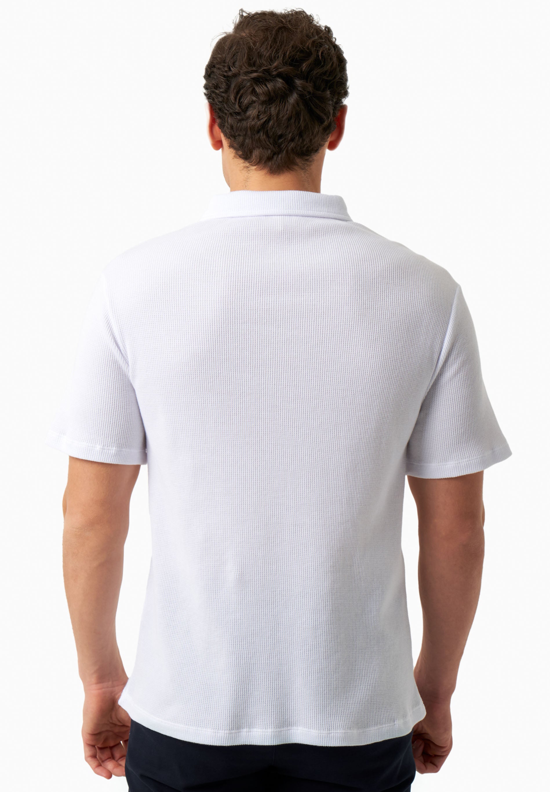 Poloshirt aus Bio-Baumwolle mit Waffelstruktur