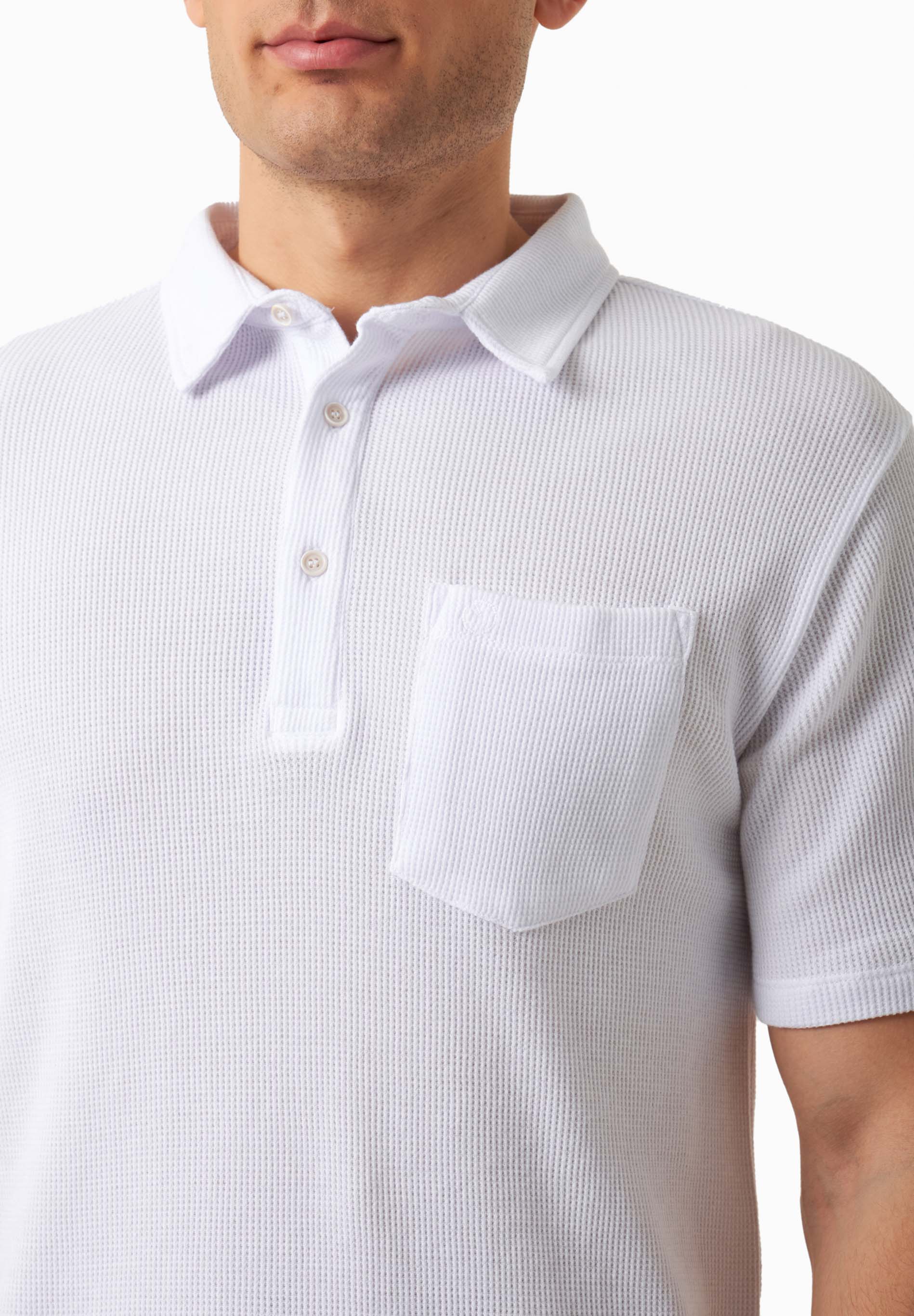 Poloshirt aus Bio-Baumwolle mit Waffelstruktur