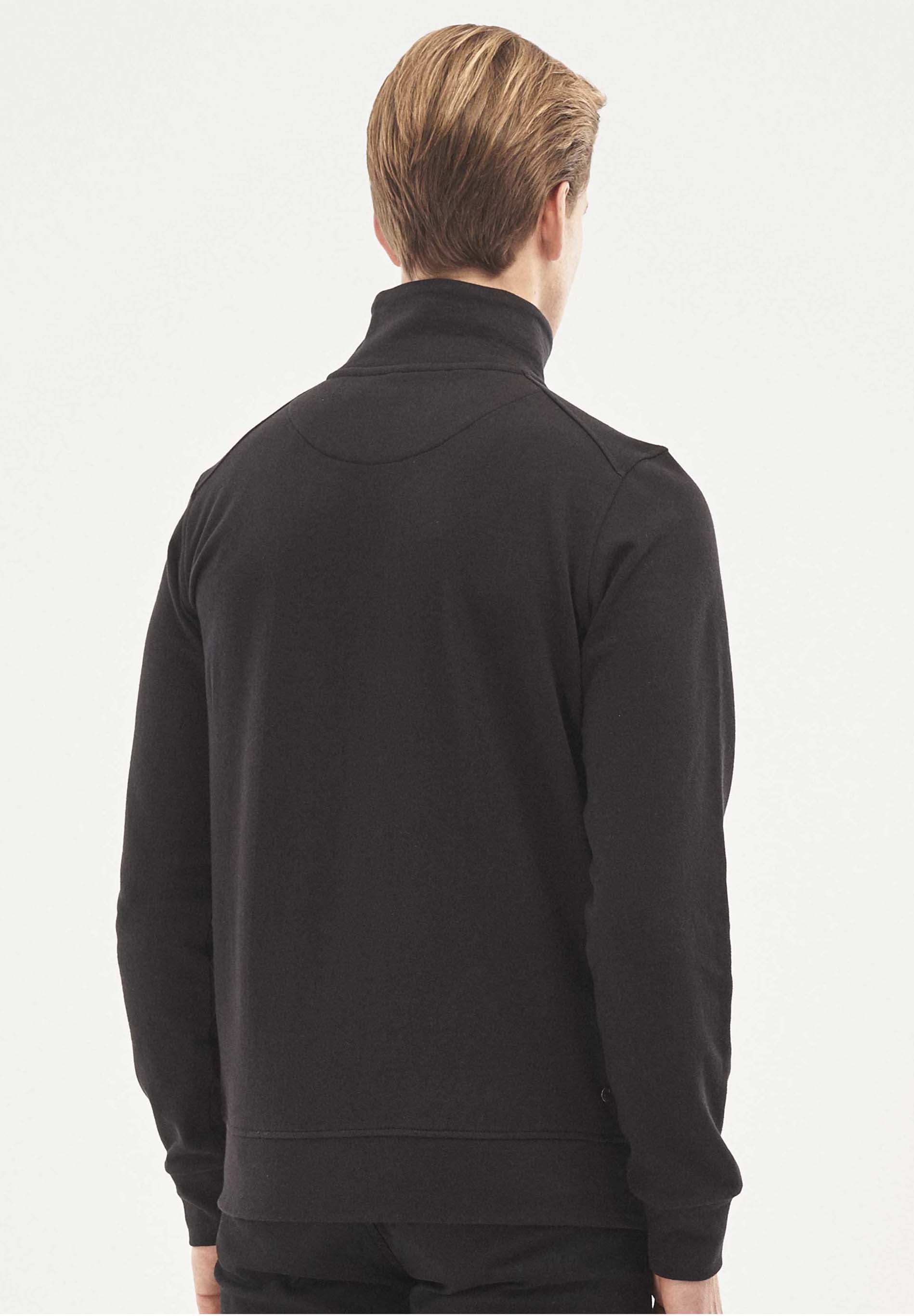 Sweatjacke aus Bio-Baumwolle mit Stehkragen