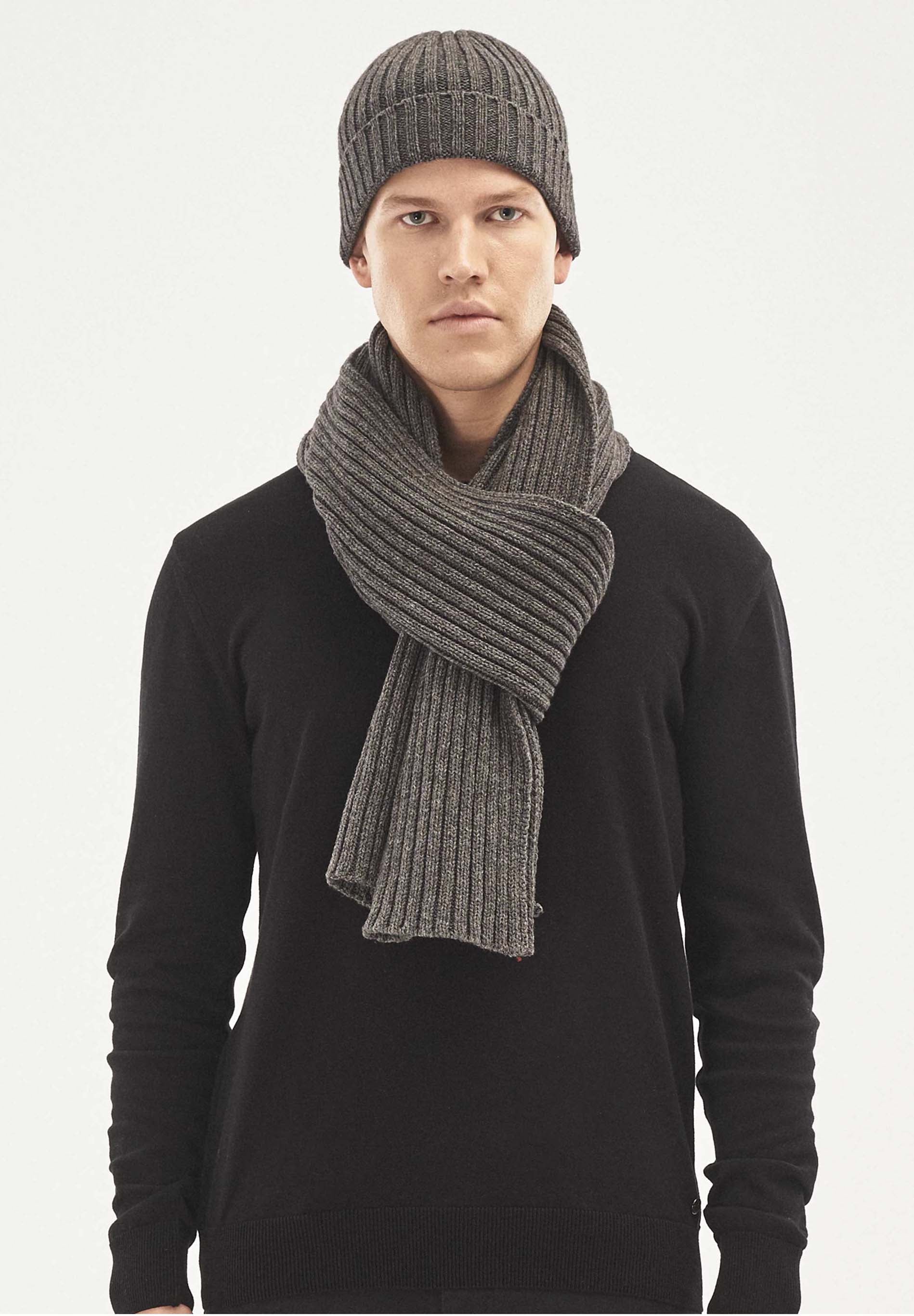 Strick-Beanie aus Bio-Merinowolle und Bio-Baumwolle