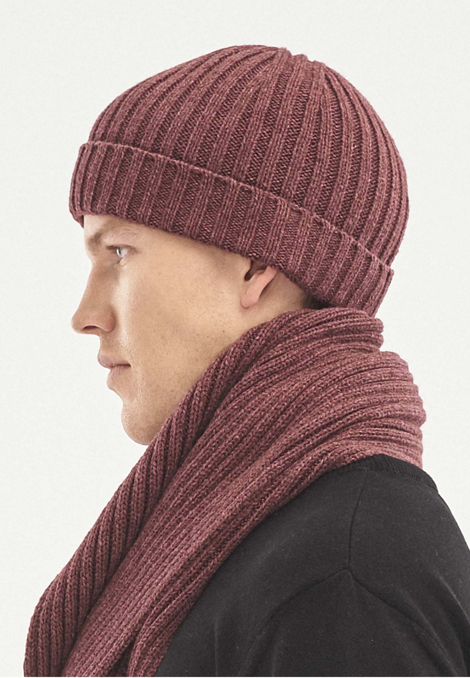 Strick-Beanie aus Bio-Merinowolle und Bio-Baumwolle