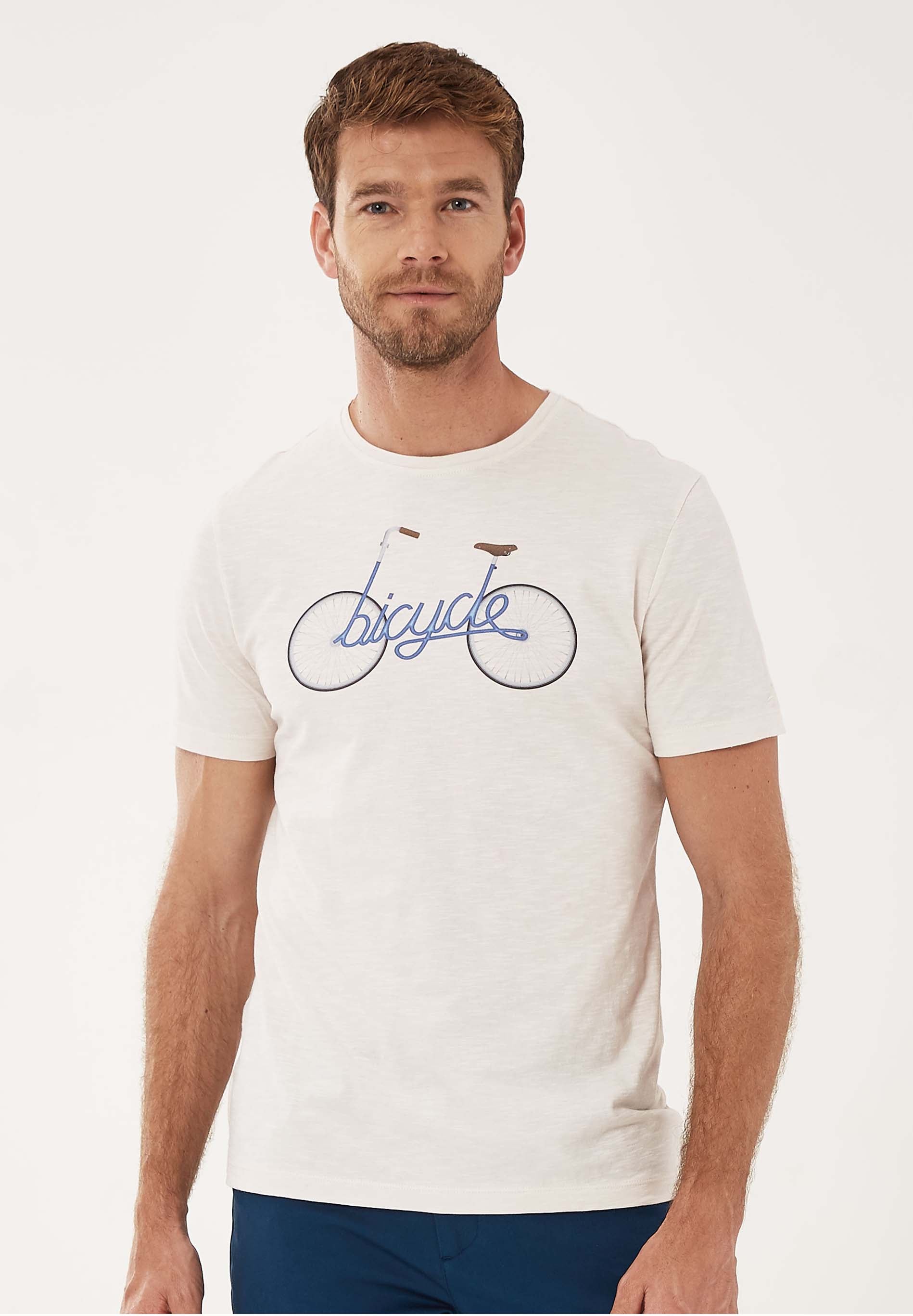 T-Shirt aus Bio-Baumwolle mit Fahrrad-Print