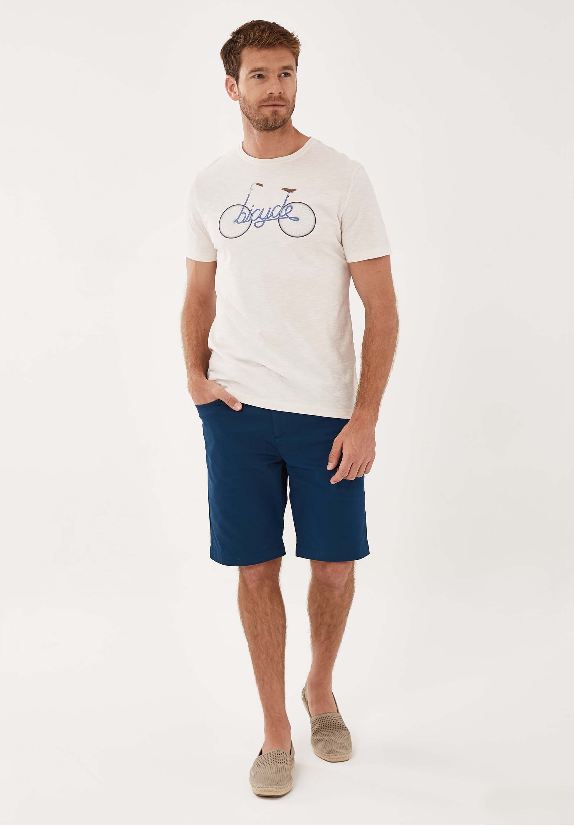 T-Shirt aus Bio-Baumwolle mit Fahrrad-Print
