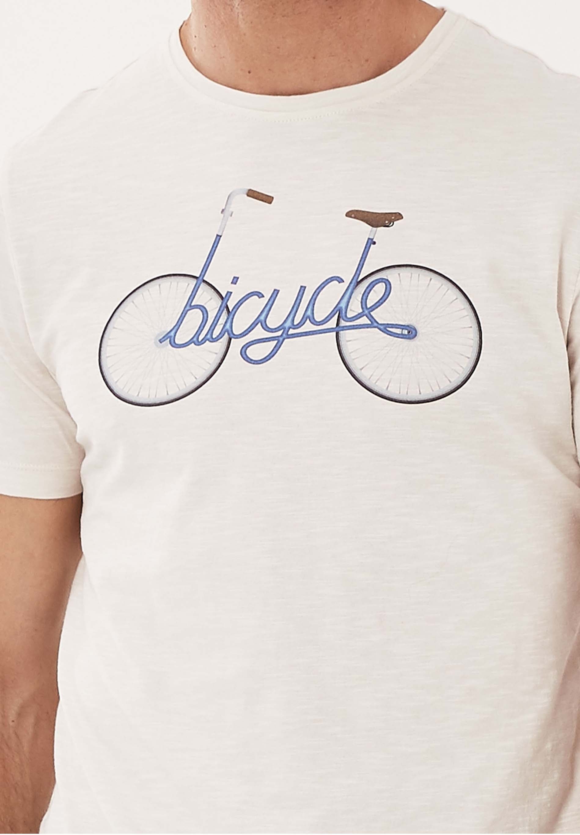 T-Shirt aus Bio-Baumwolle mit Fahrrad-Print