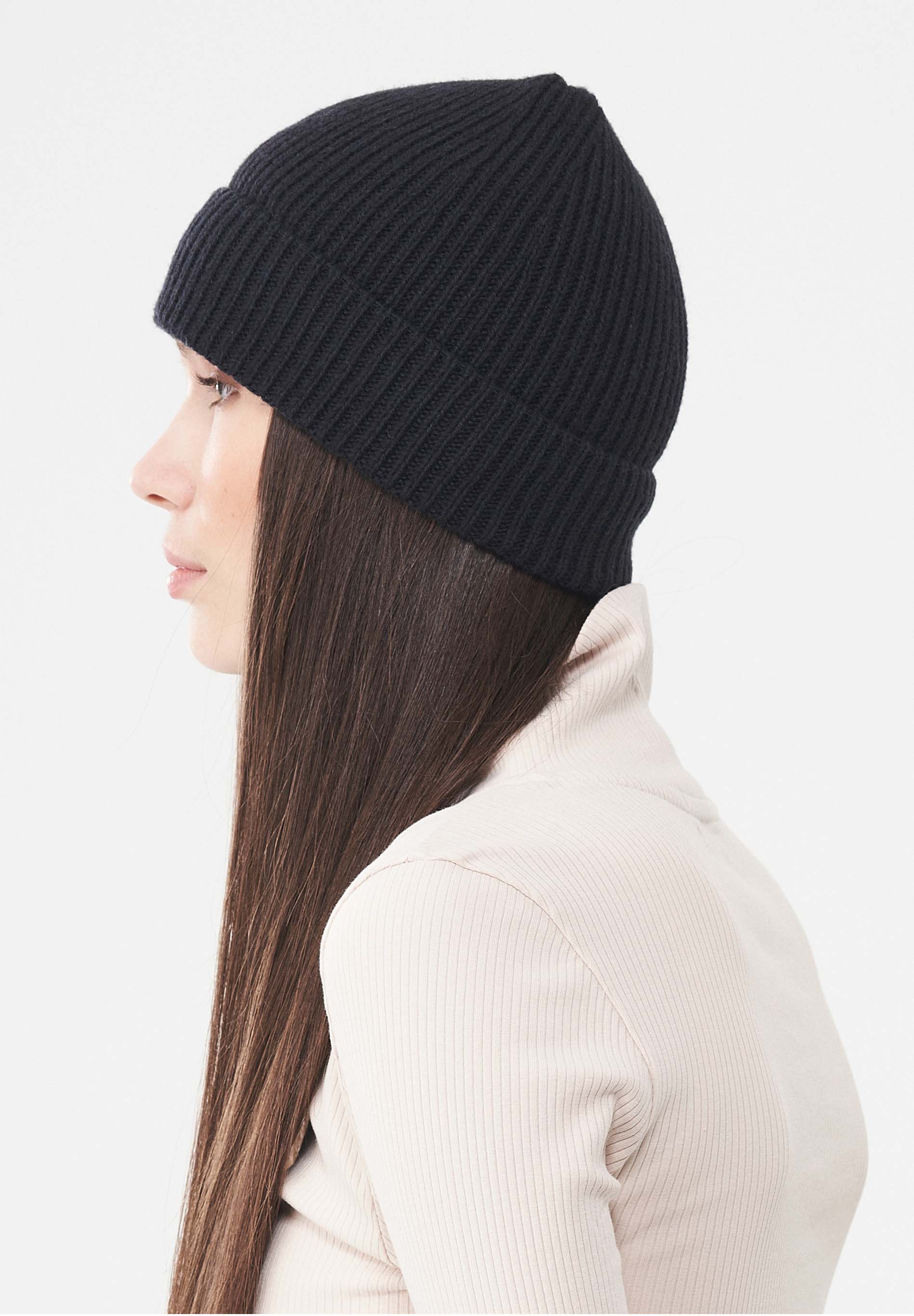 Unisex Strick-Beanie aus Bio-Merinowolle und Bio-Baumwolle