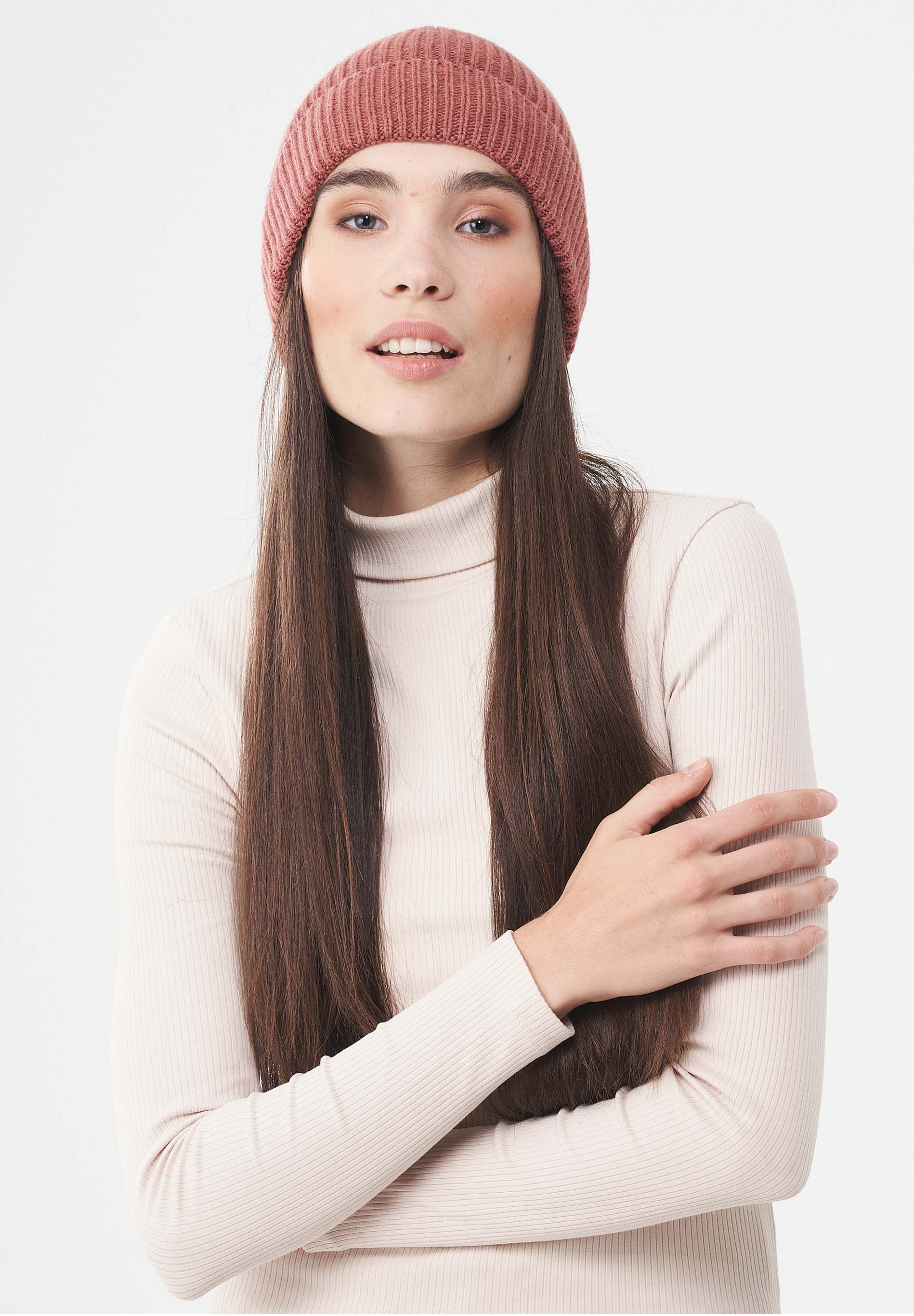 Unisex Strick-Beanie aus Bio-Merinowolle und Bio-Baumwolle