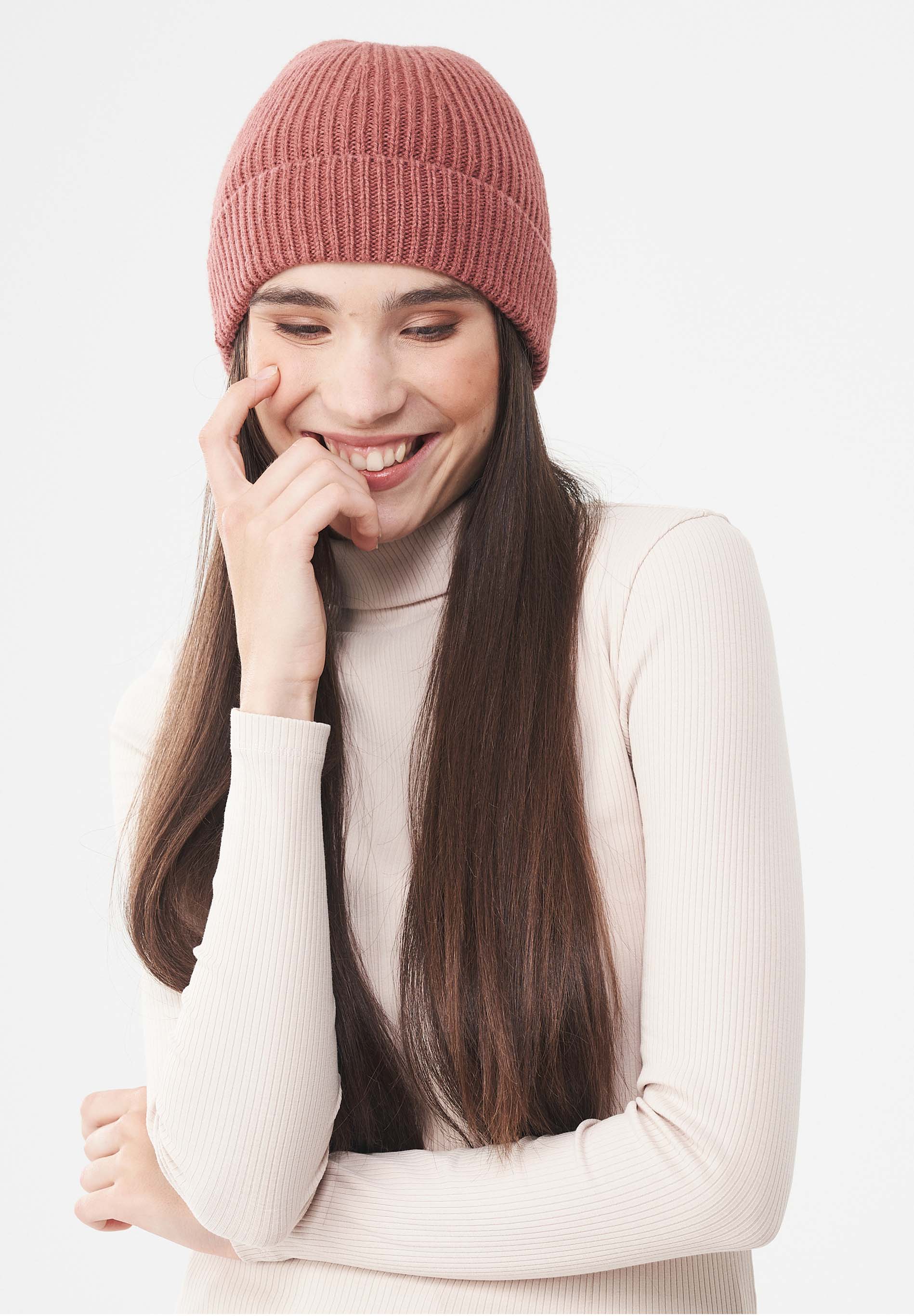 Unisex Strick-Beanie aus Bio-Merinowolle und Bio-Baumwolle