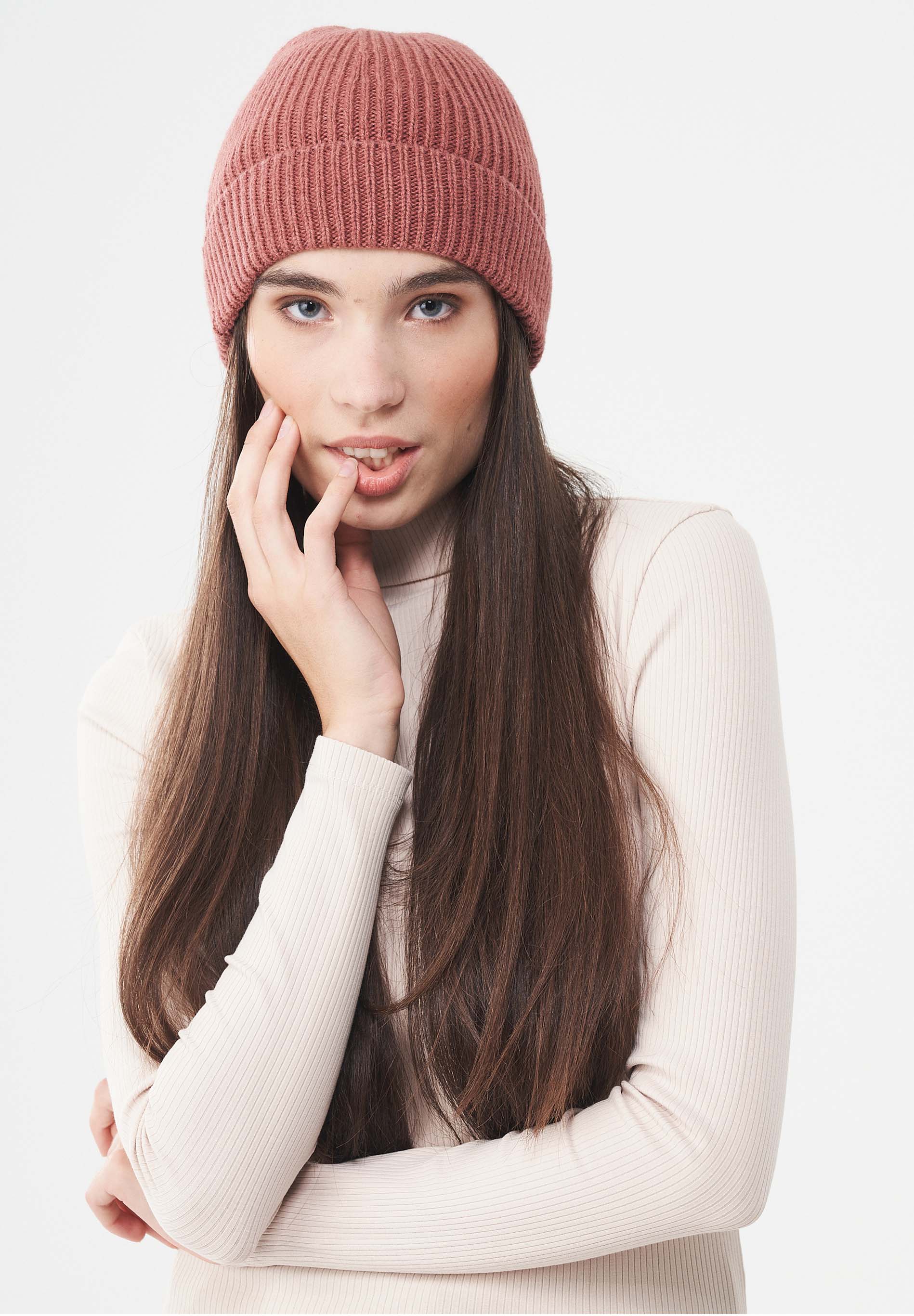 Unisex Strick-Beanie aus Bio-Merinowolle und Bio-Baumwolle