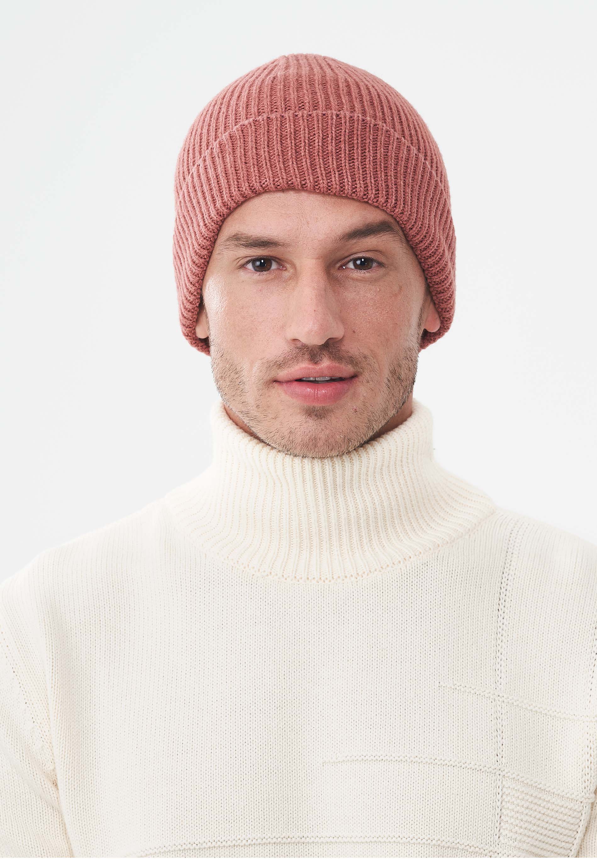 Unisex Strick-Beanie aus Bio-Merinowolle und Bio-Baumwolle