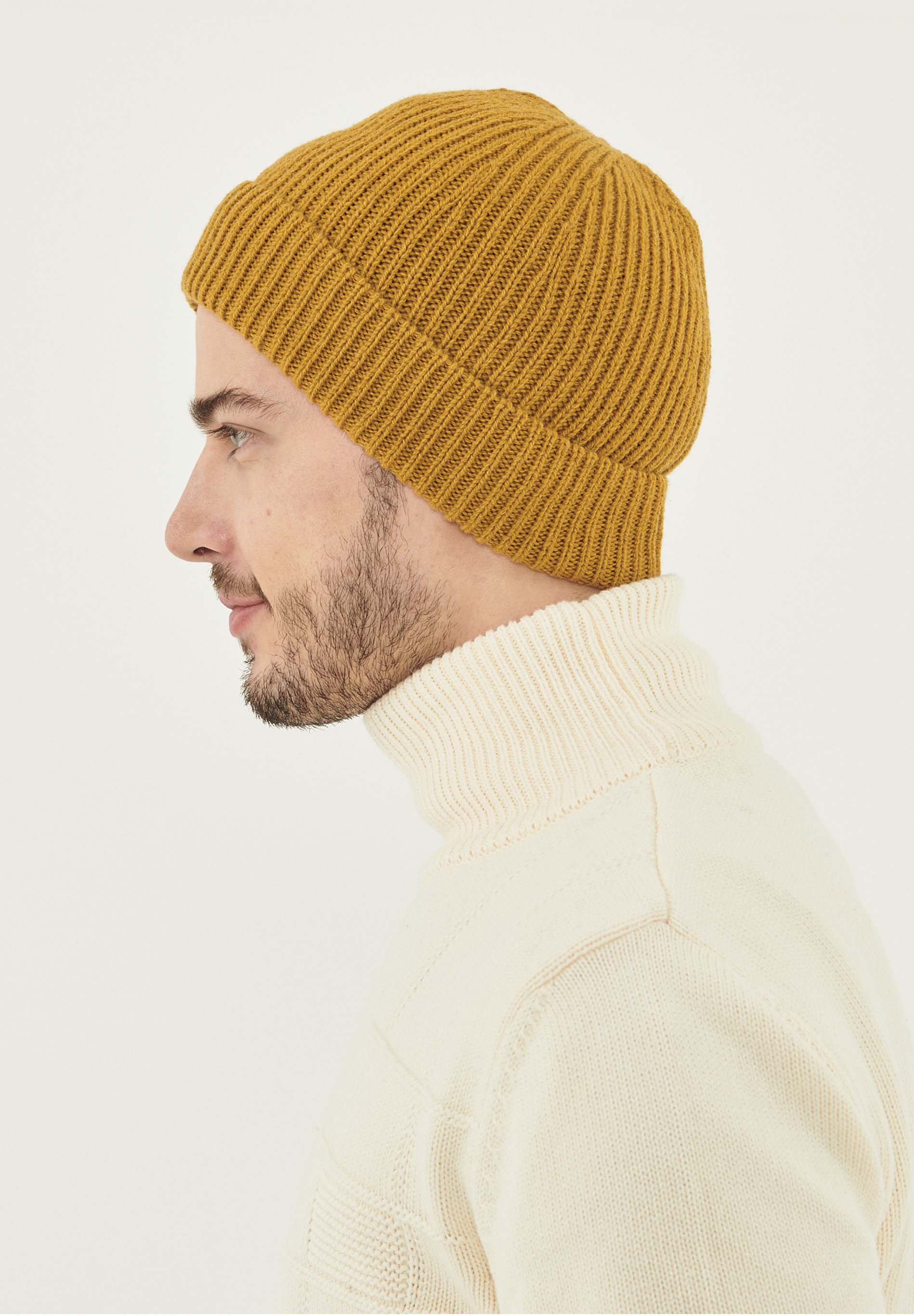 Unisex Strick-Beanie aus Bio-Merinowolle und Bio-Baumwolle