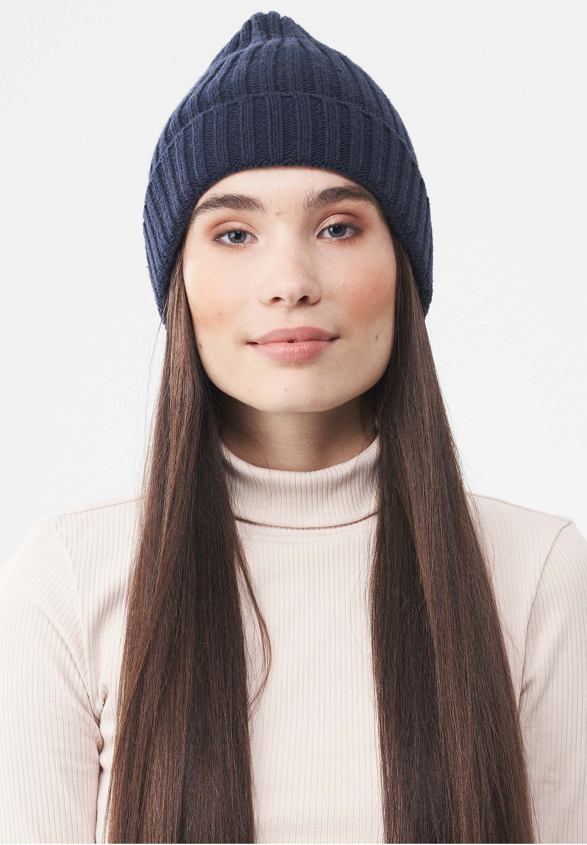 Unisex Strick-Beanie aus Bio-Merinowolle und Bio-Baumwolle