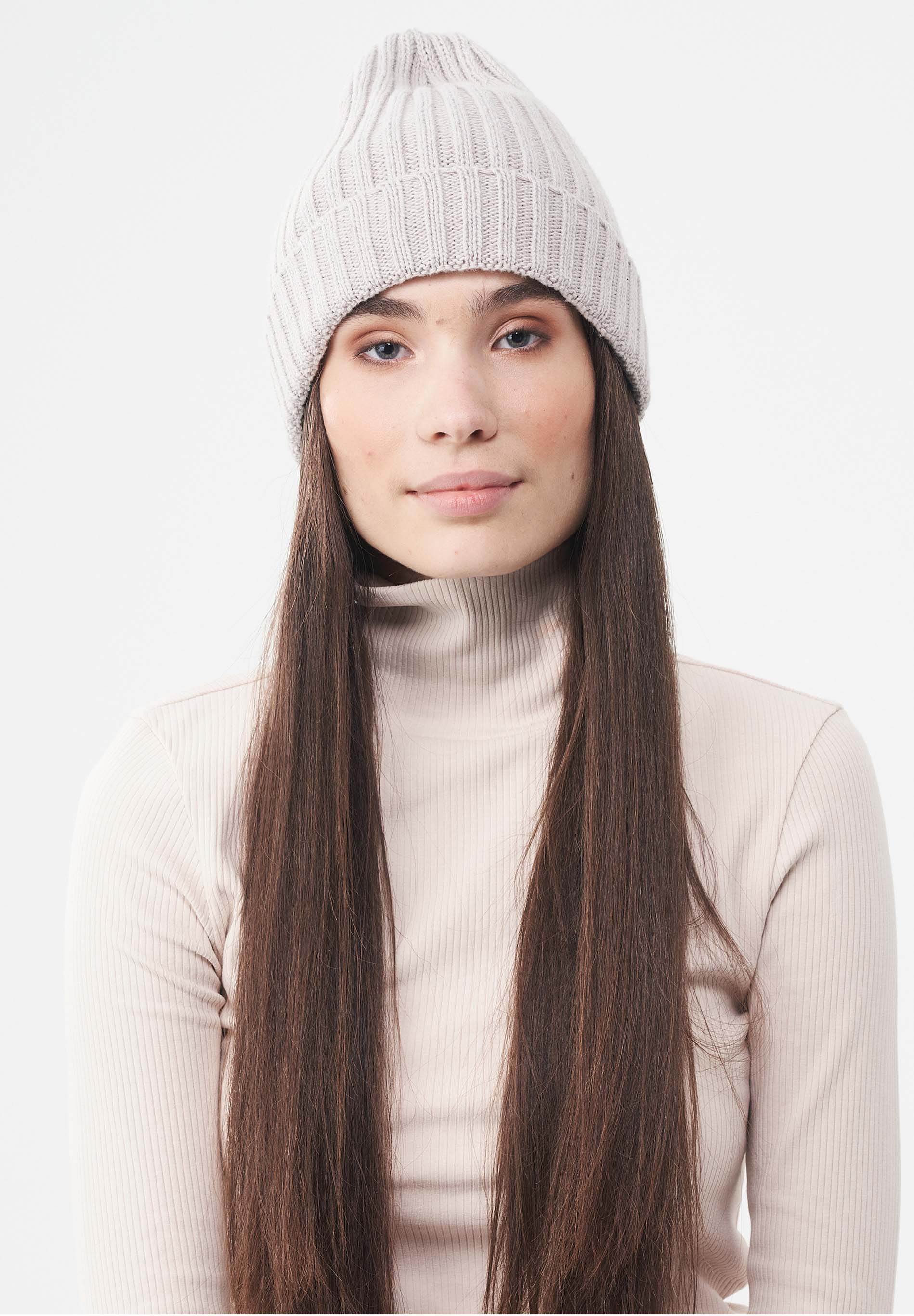 Unisex Strick-Beanie aus Bio-Merinowolle und Bio-Baumwolle