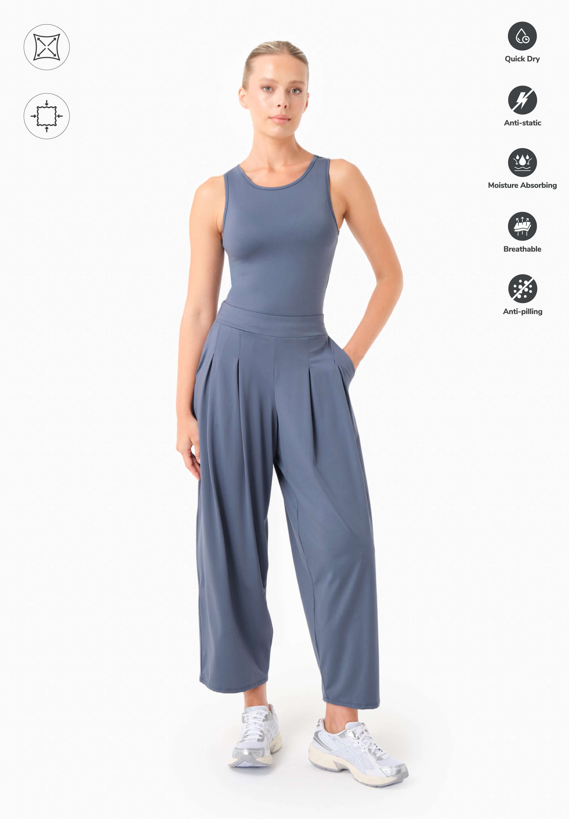 PEENY | Weit geschnittene Hose aus recyceltem Polyamid