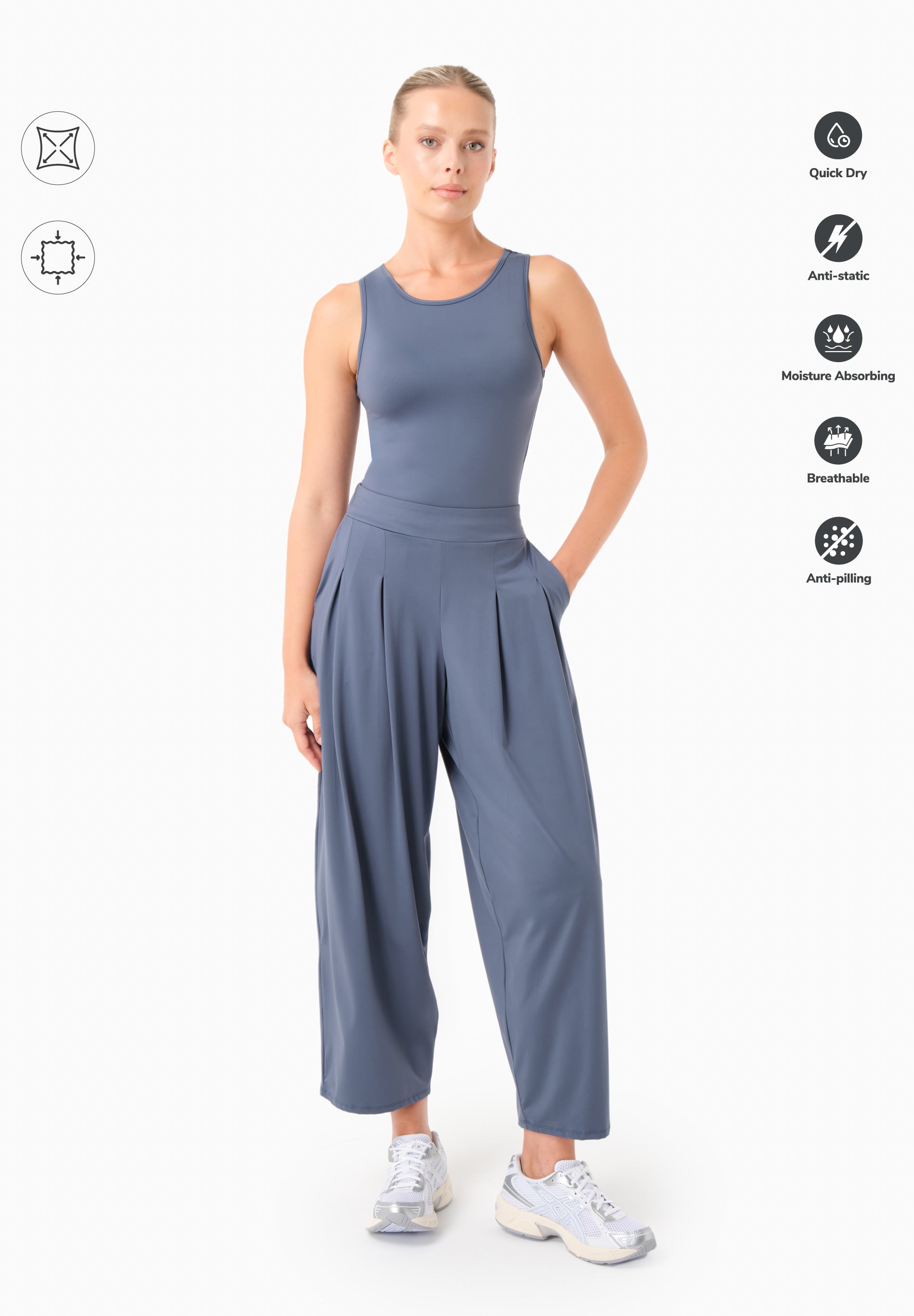 PEENY | Weit geschnittene Hose aus recyceltem Polyamid