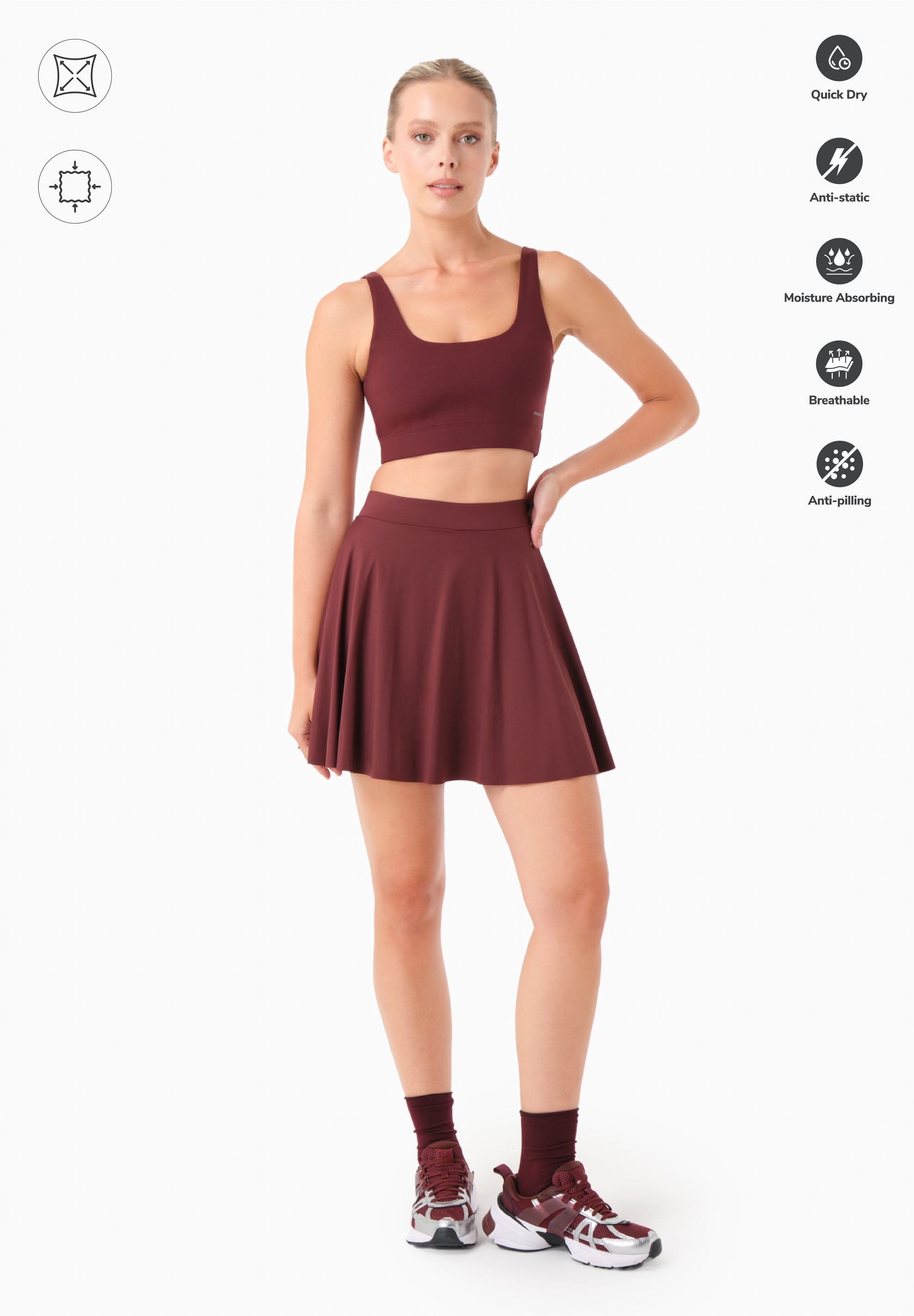 SUMMER | Sport-Skort mit Innenshorts aus recyceltem Polyamid