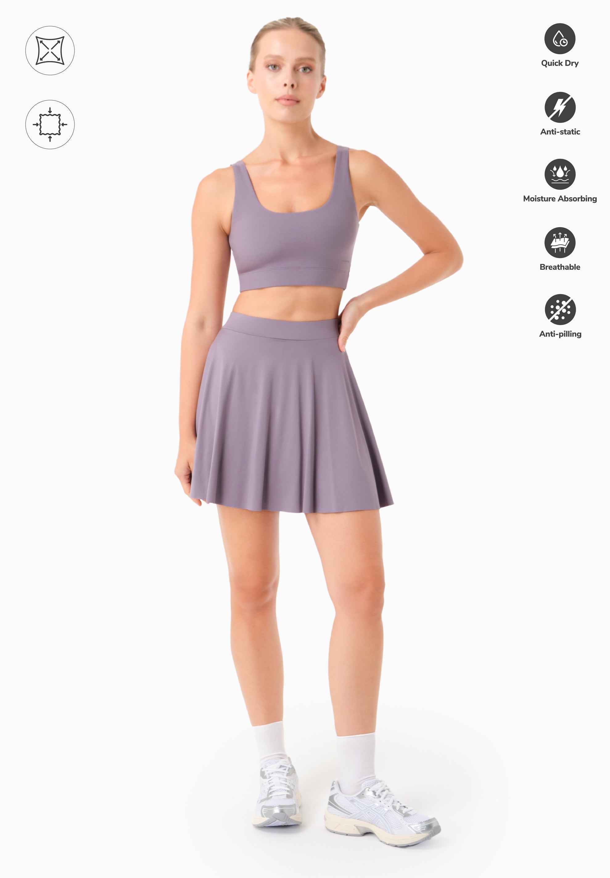 SUMMER | Sport-Skort mit Innenshorts aus recyceltem Polyamid
