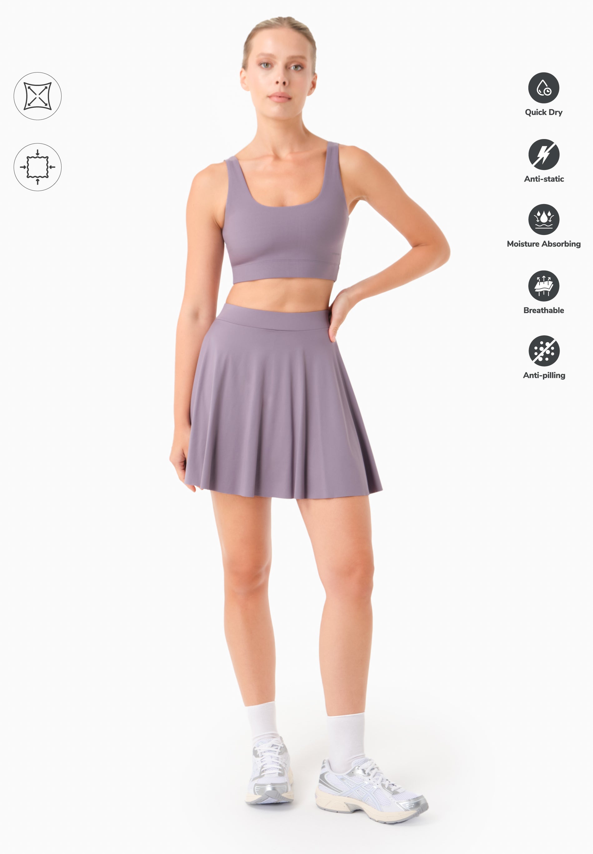 SUMMER | Sport-Skort mit Innenshorts aus recyceltem Polyamid