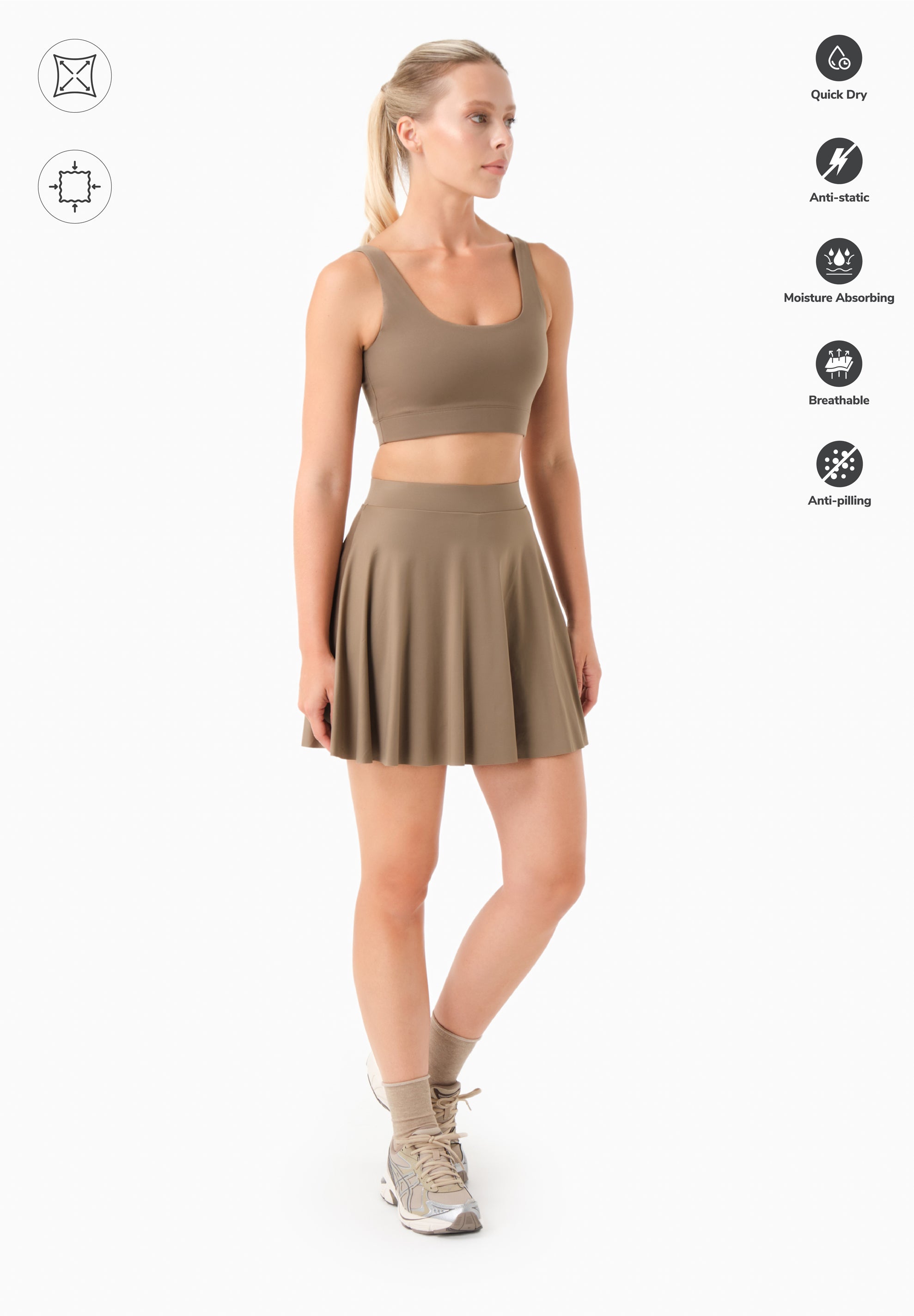 SUMMER | Sport-Skort mit Innenshorts aus recyceltem Polyamid